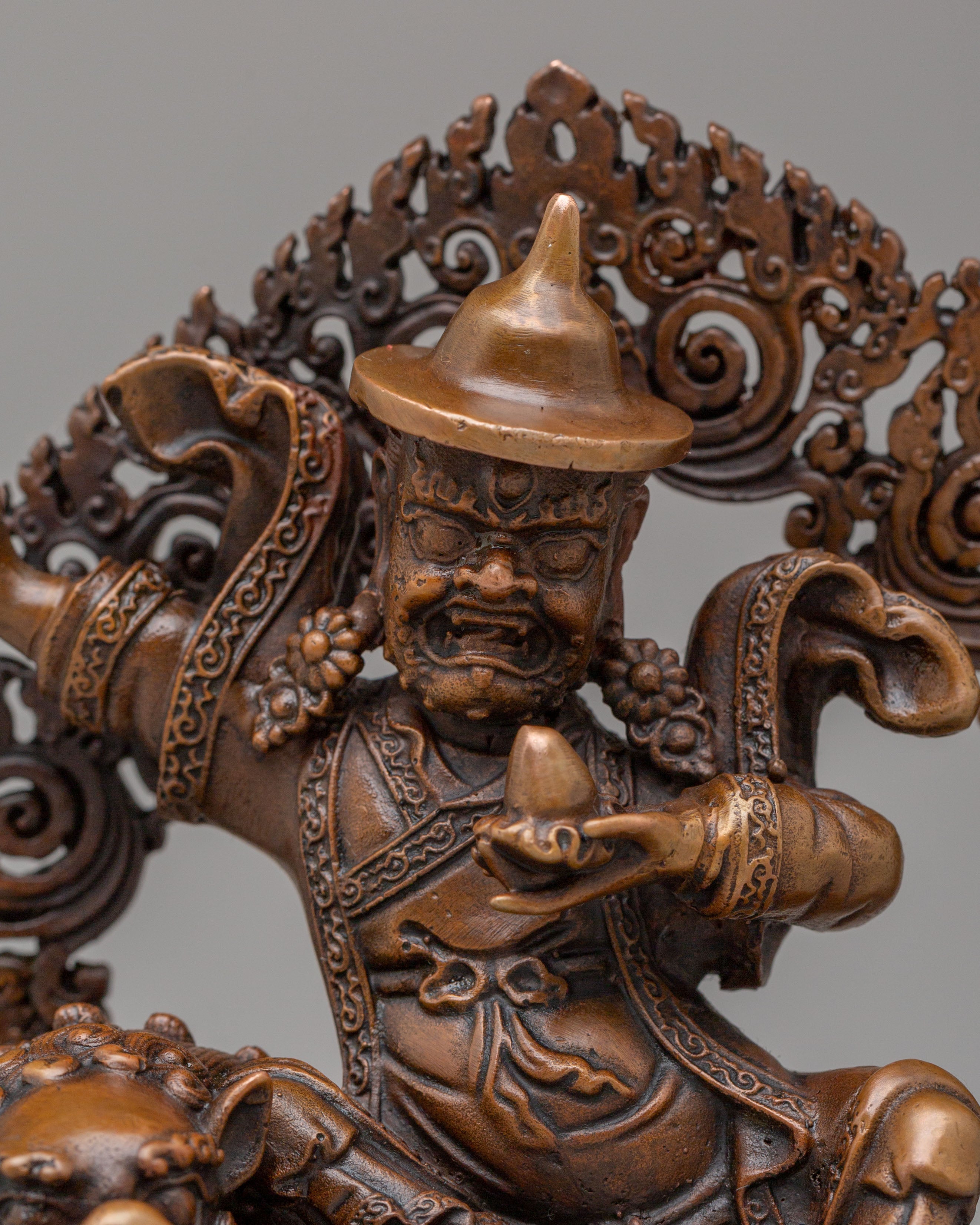 Handmade Dorje Legpa Statue | Tibetan Protector Deity Sculpture