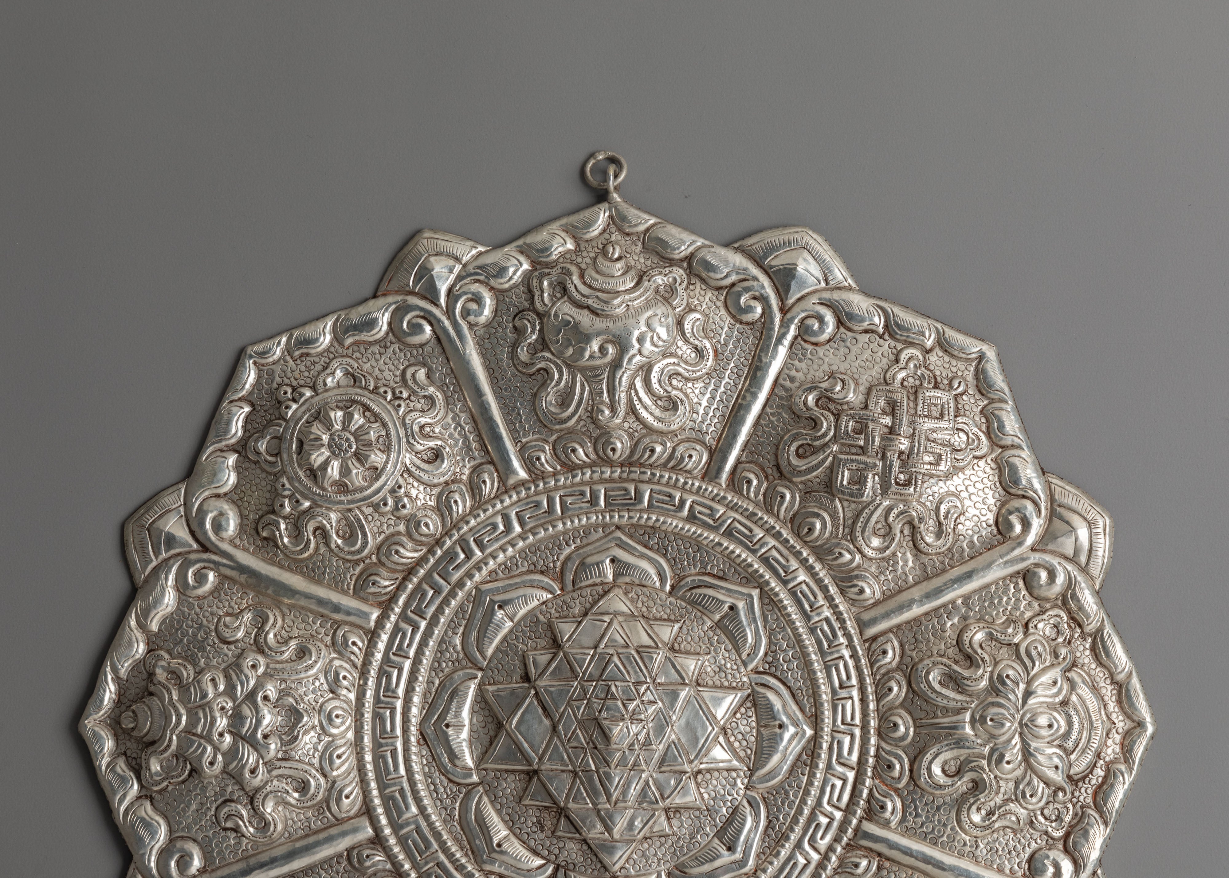 Sri Yantra Mandala Wall Art | Eight Auspicious Symbol Wall Hanging