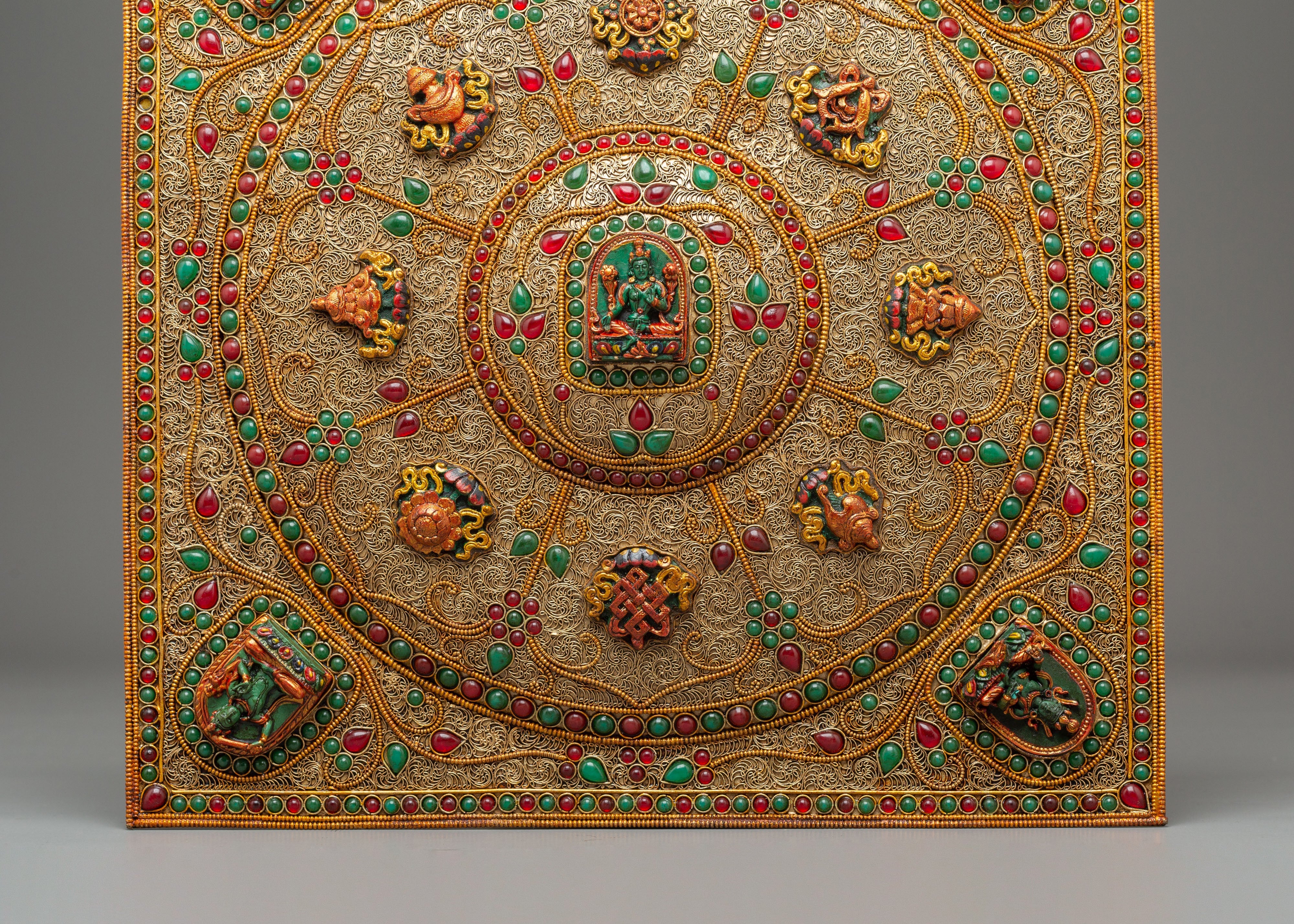 Sacred Tibetan Wall Hanging with Buddhist Deities | Symbol of Protection