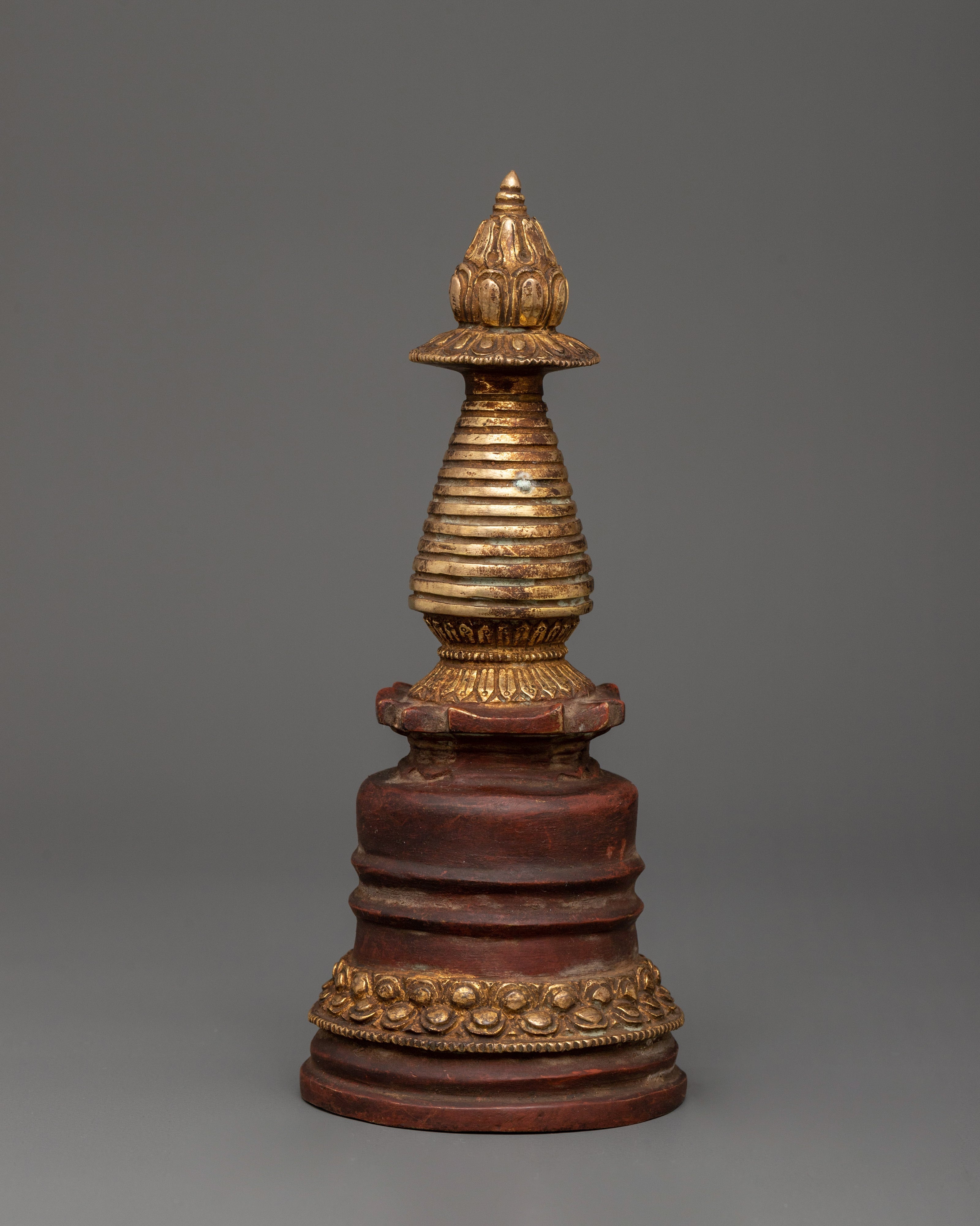 oxidized-copper-stupa-with-gold-plating