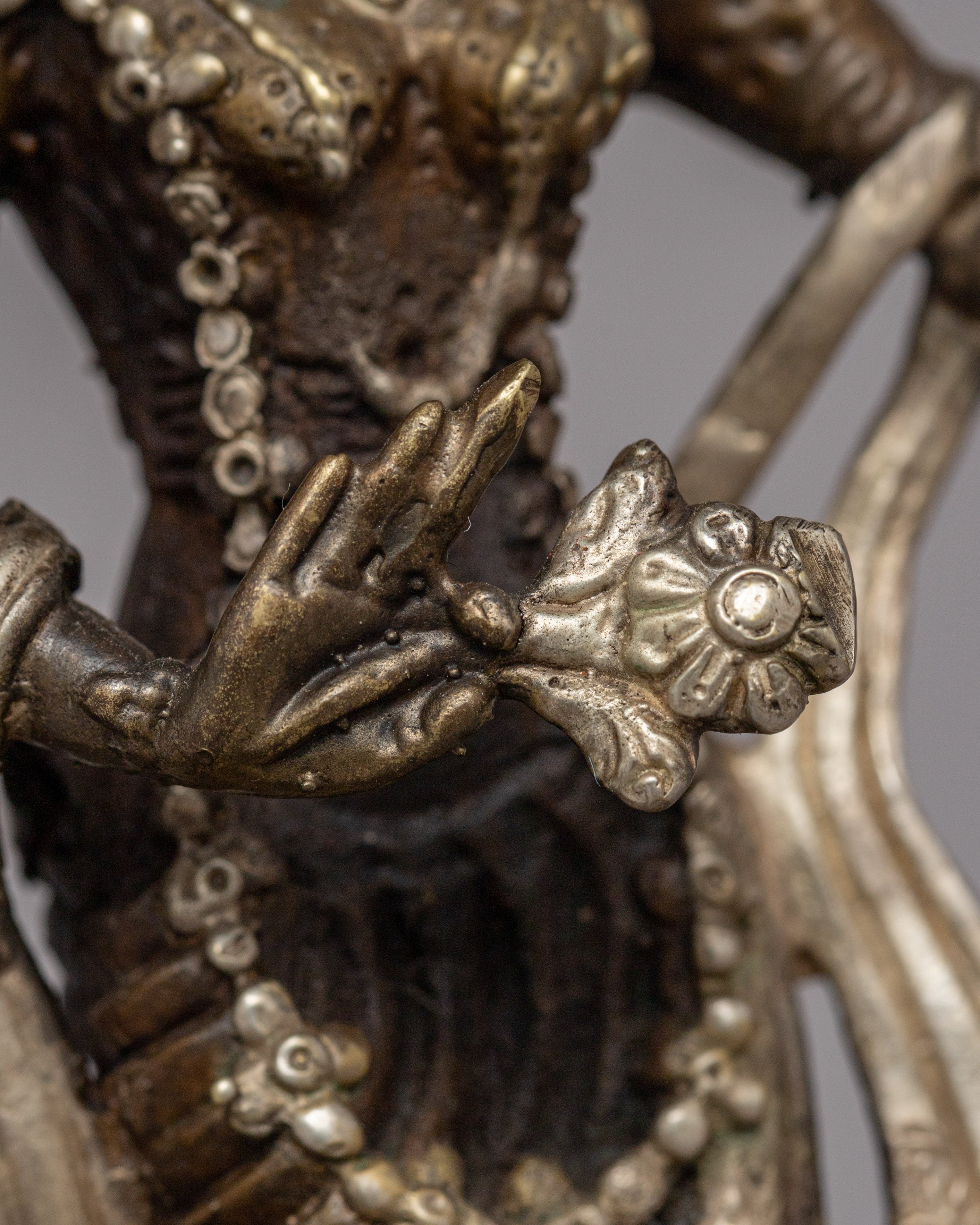 Silver-Plated Brass Radha Krishna Statue |  Symbol of Love & Devotion