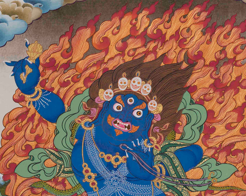 Original Hand-Painted Vajrapani Thangka | Tibetan Wall Hanging