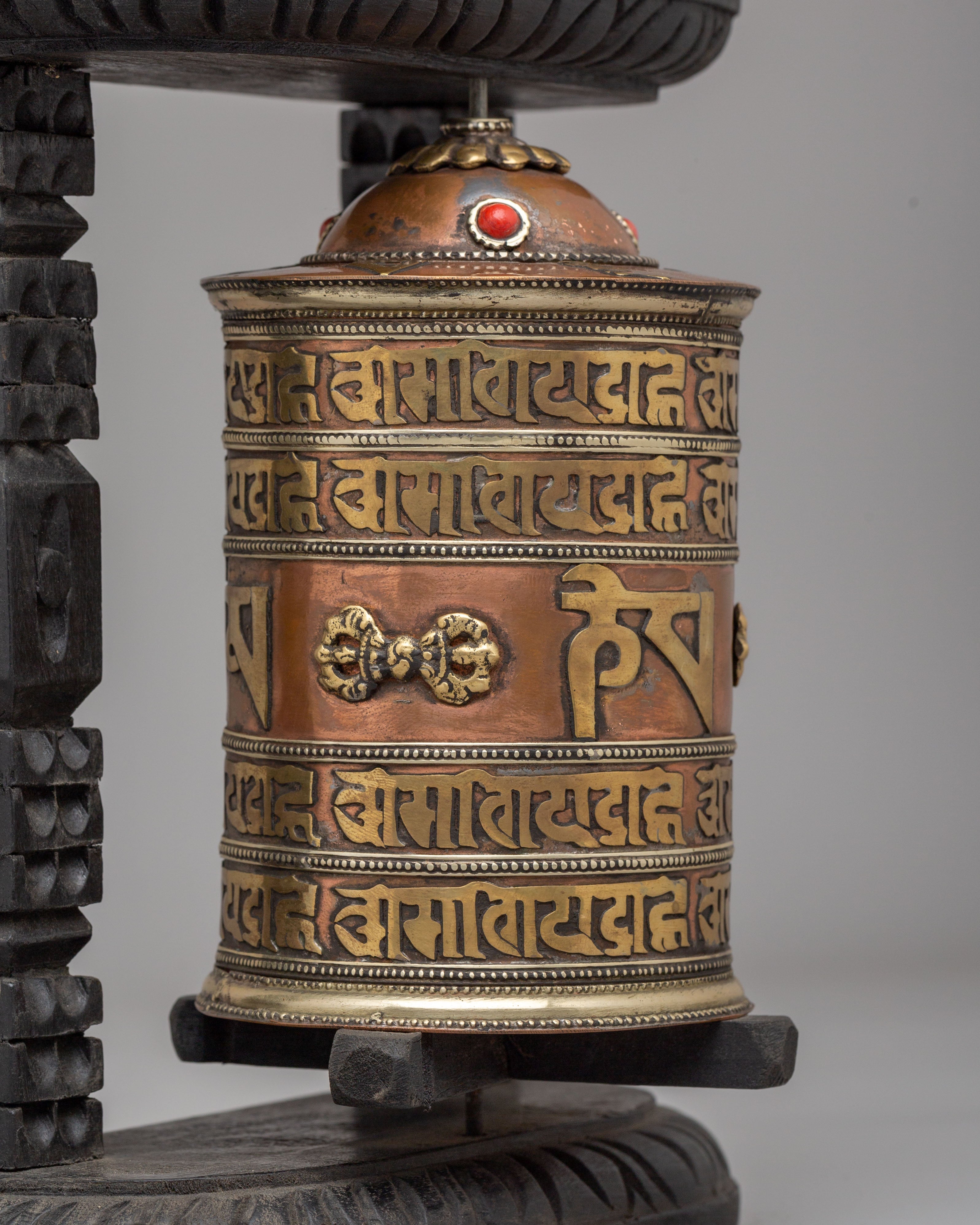 Buddhist Prayer Wheel For Altar | Tibetan Mantra Spinner