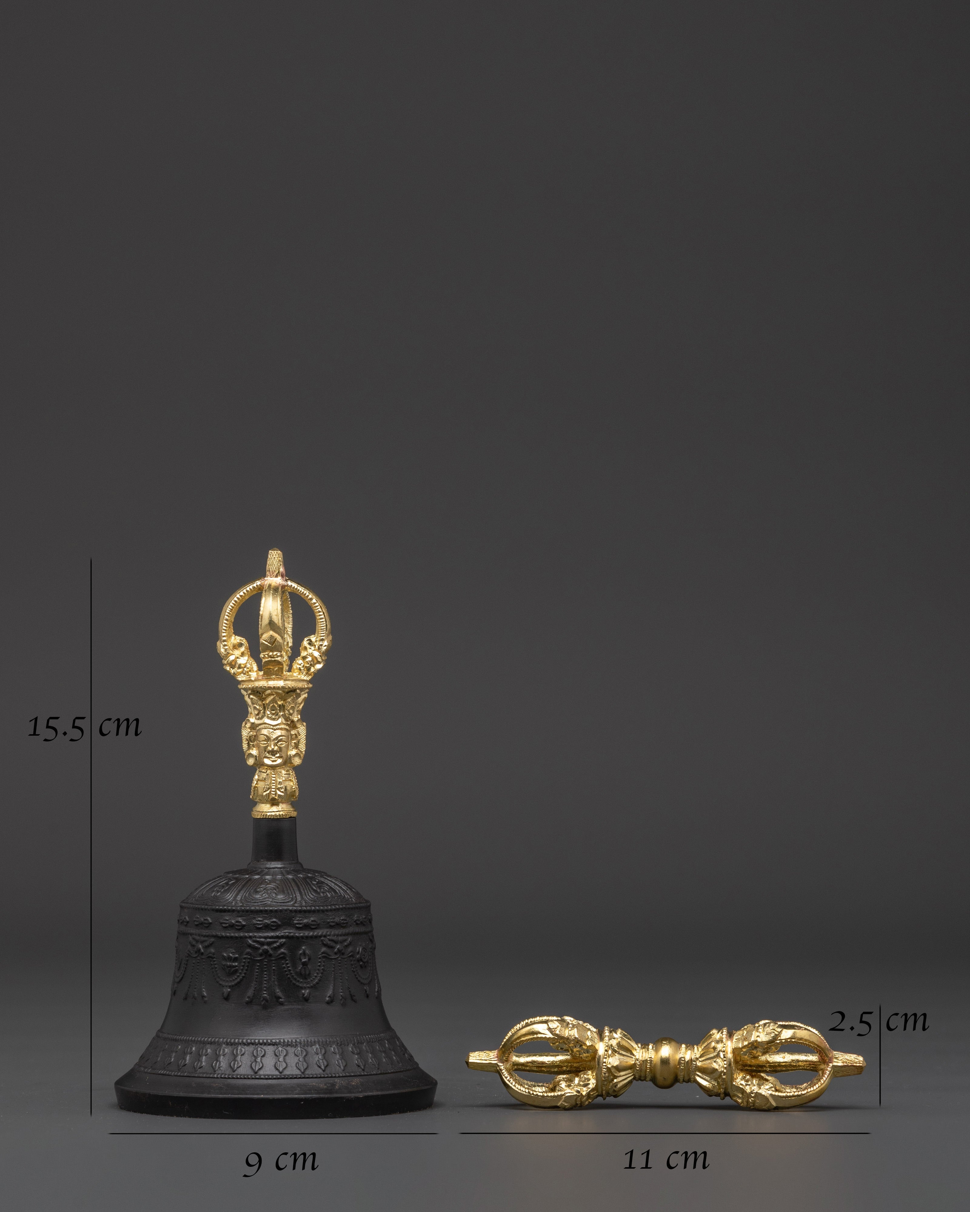Buddhist Meditation Bell and Vajra Set | Traditional Vajrayana Ritual Instrument