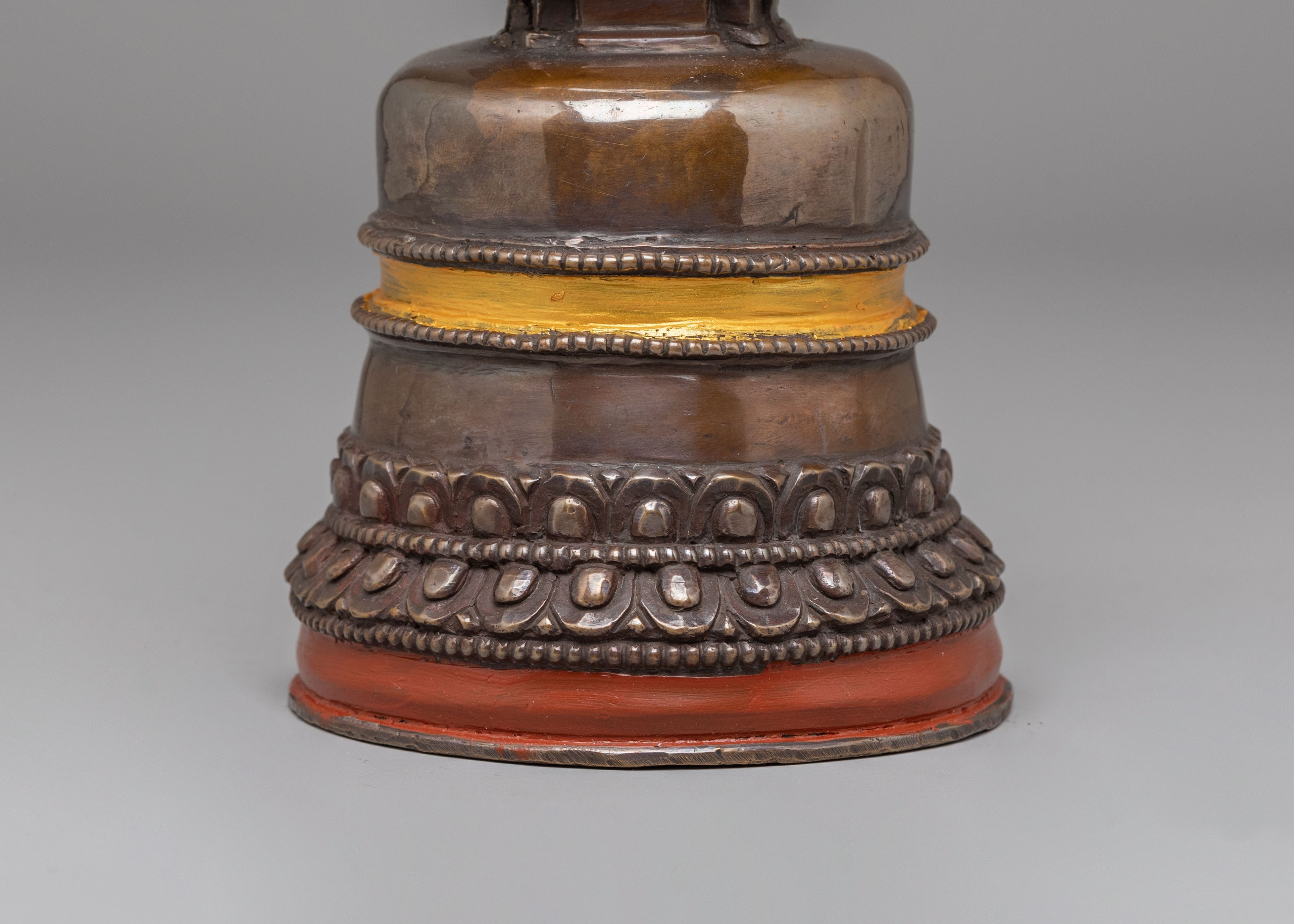 Vajrayana Kadampa Altar Stupa | Oxidized Copper Buddhist Stupa