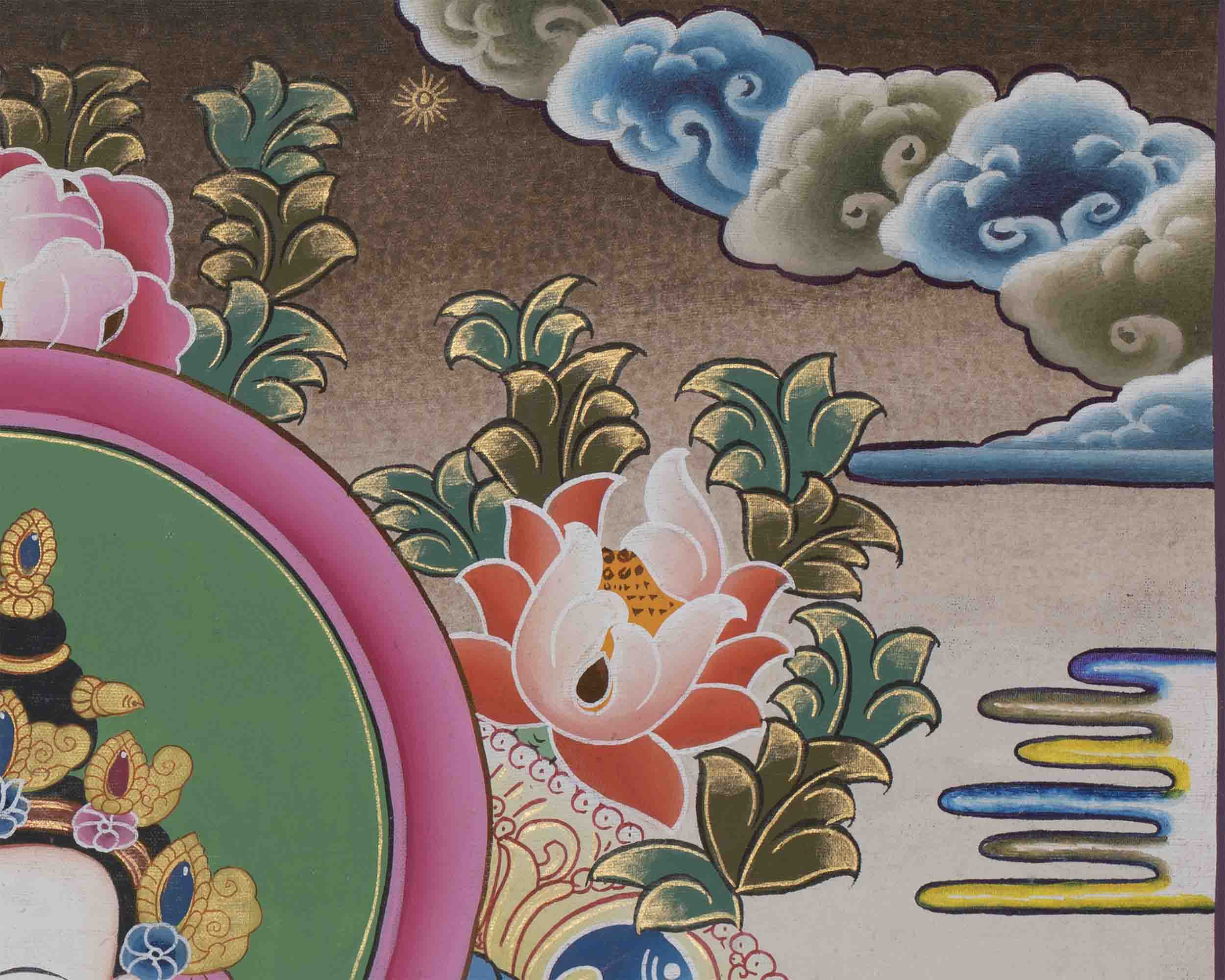 Vajrasattva Shakti Thangka |  Hand-Painted Himalayan Art