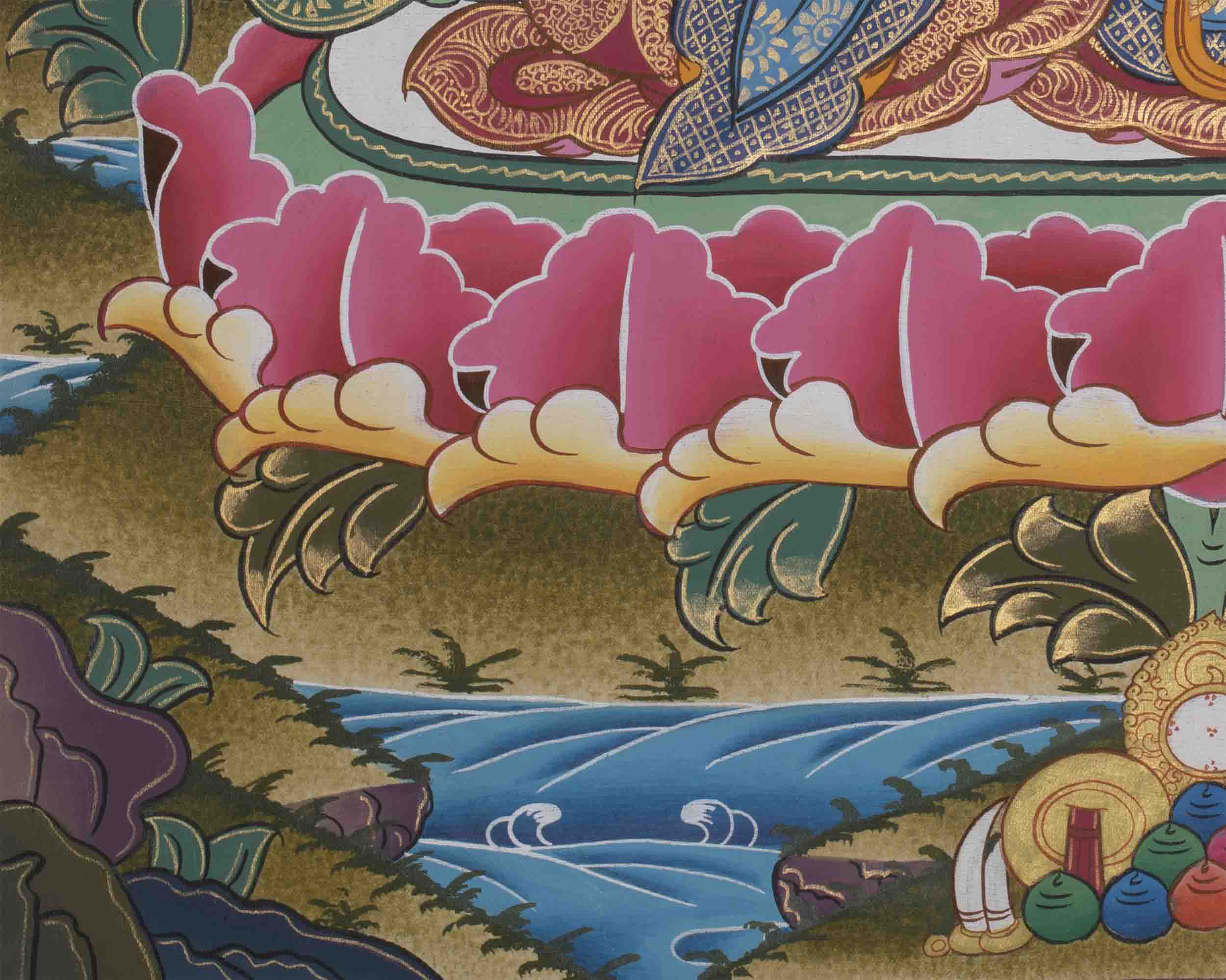 Vajrasattva Shakti Thangka |  Hand-Painted Himalayan Art