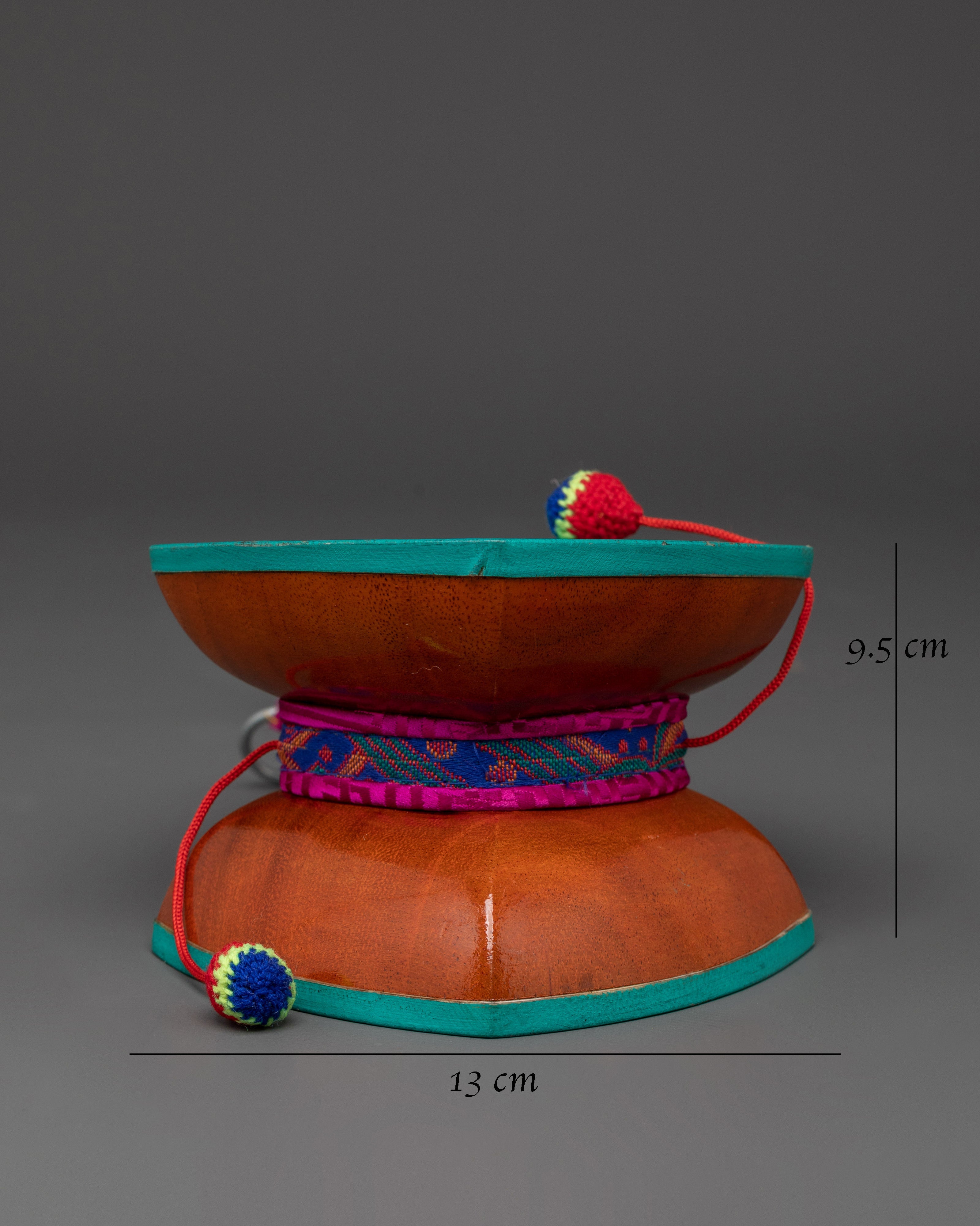 Wooden Damaru for Ritual Cerermonies | Tibetan Buddhist Instrument