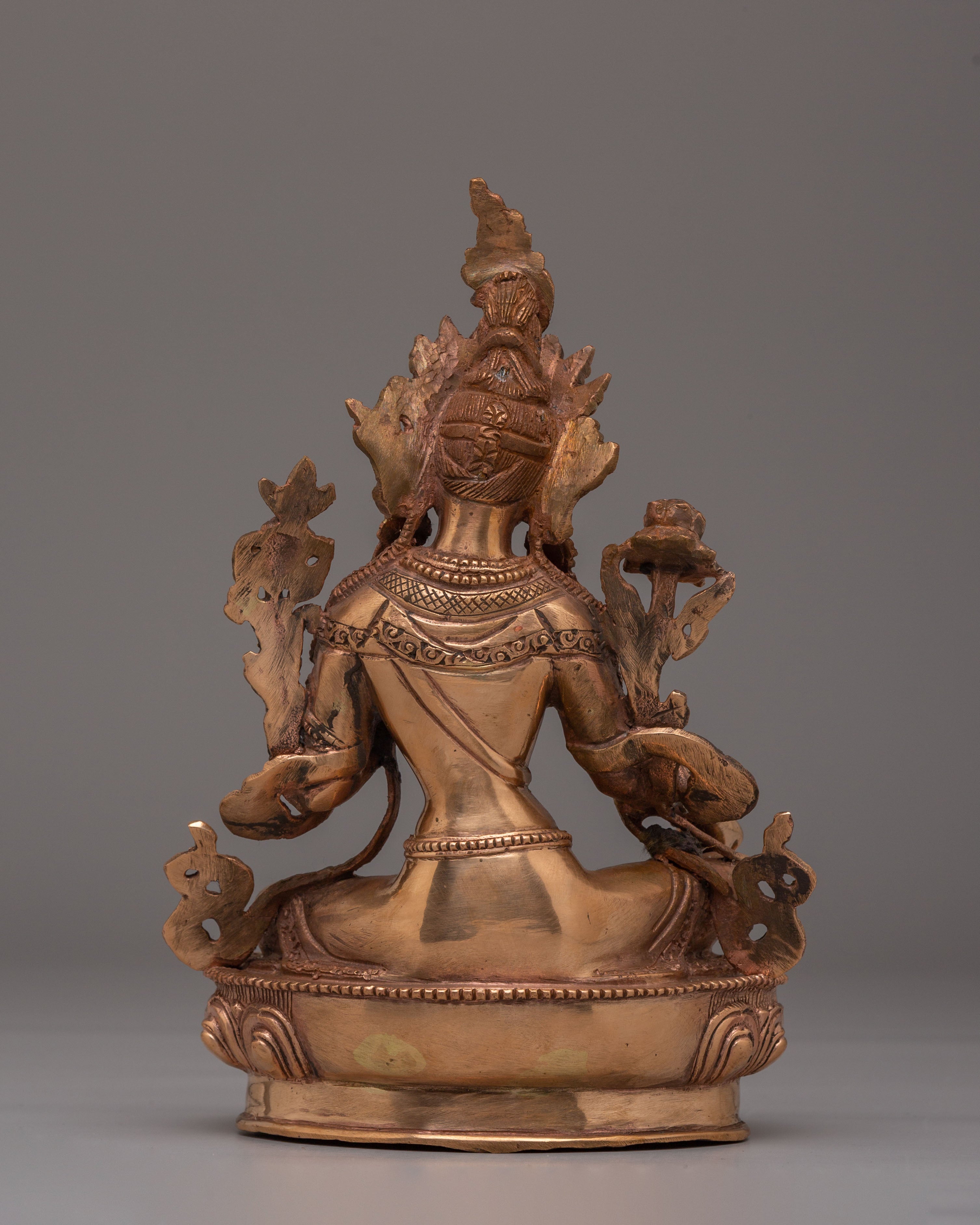 Handcrafted Sacred Green Tara Statue: Embodiment of Compassion