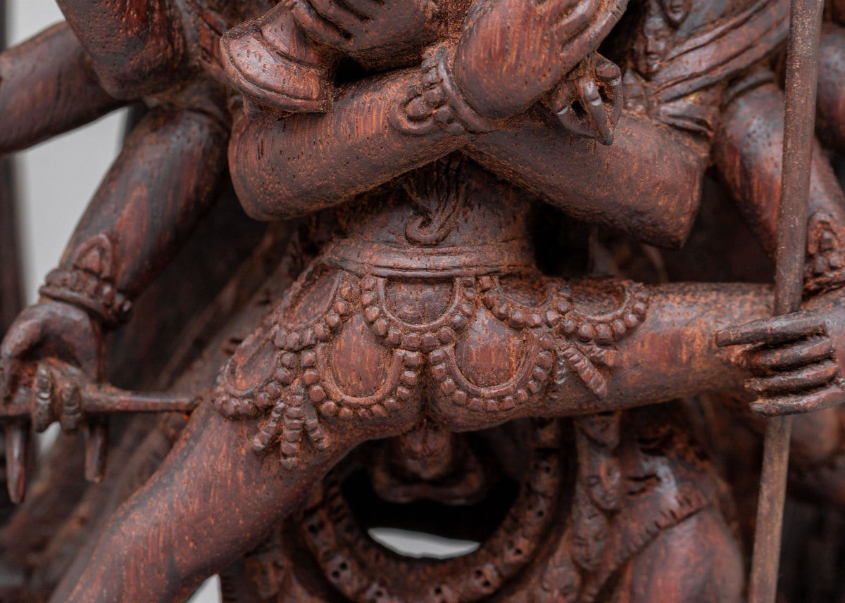Traditional Chakrasamvara Sculpture | Handcrafted Wooden Artwork