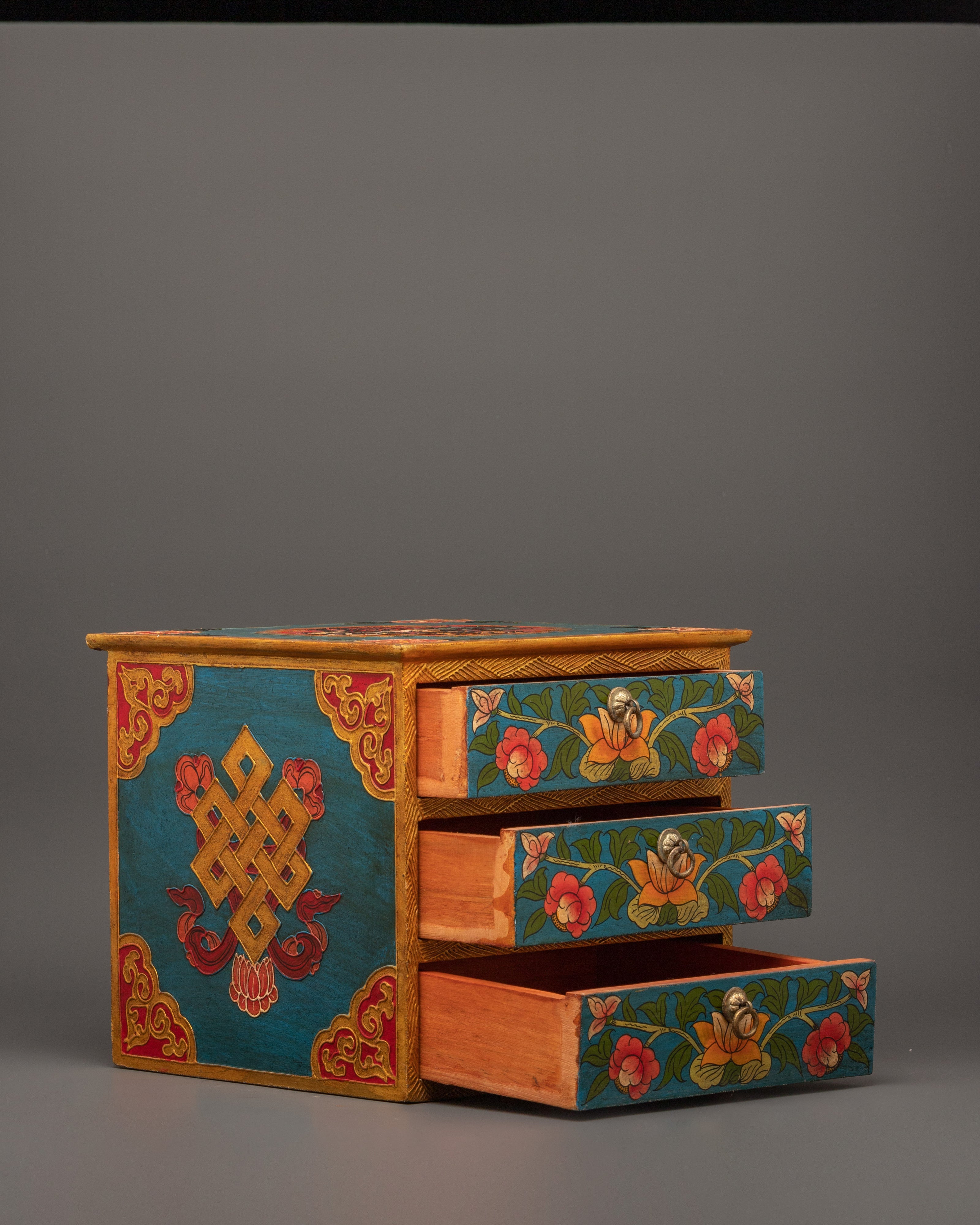 Tibetan Drawer Box | Spiritual and Decorative Accent Piece