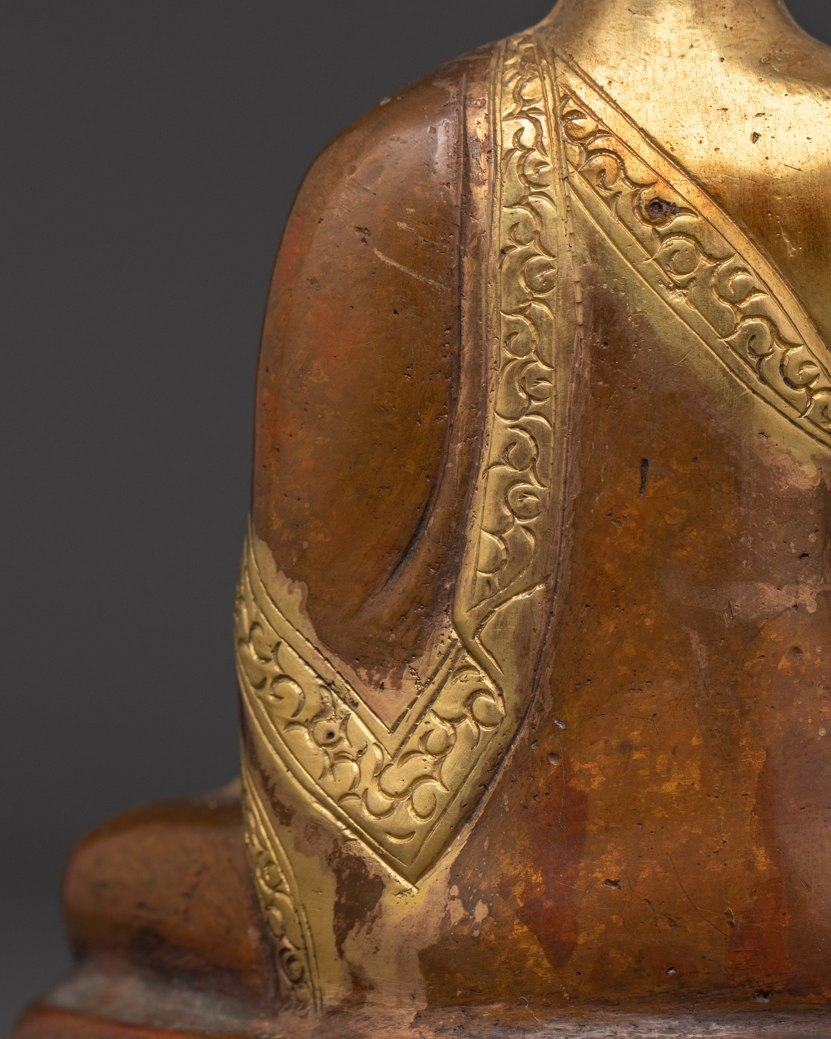 Ratnasambhara Buddha Sculpture | Oxidized Copper Prosperity Deity Figurine