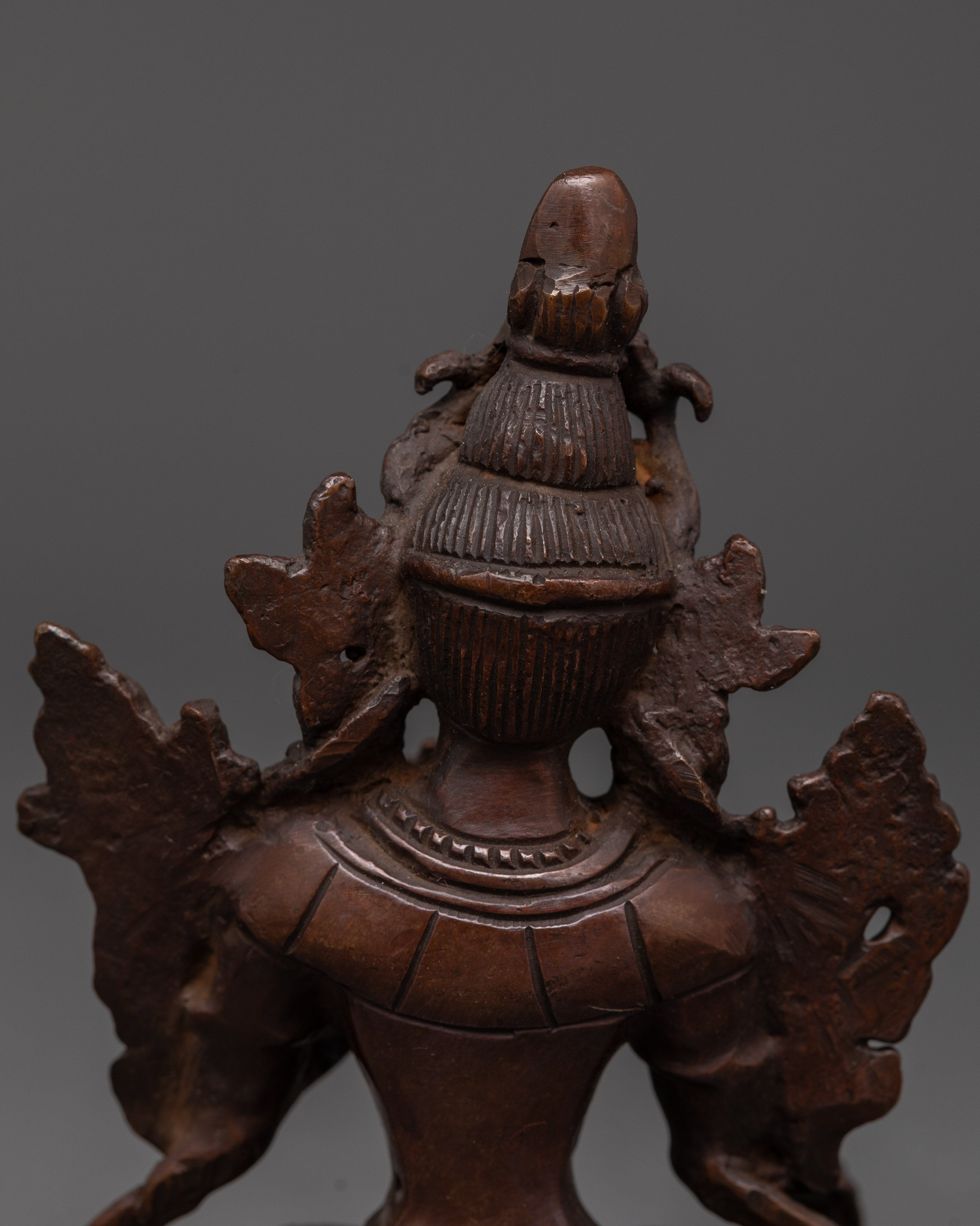 White Tara Longevity Deity Statue | Oxidized Copper Tibetan Deity Figurine