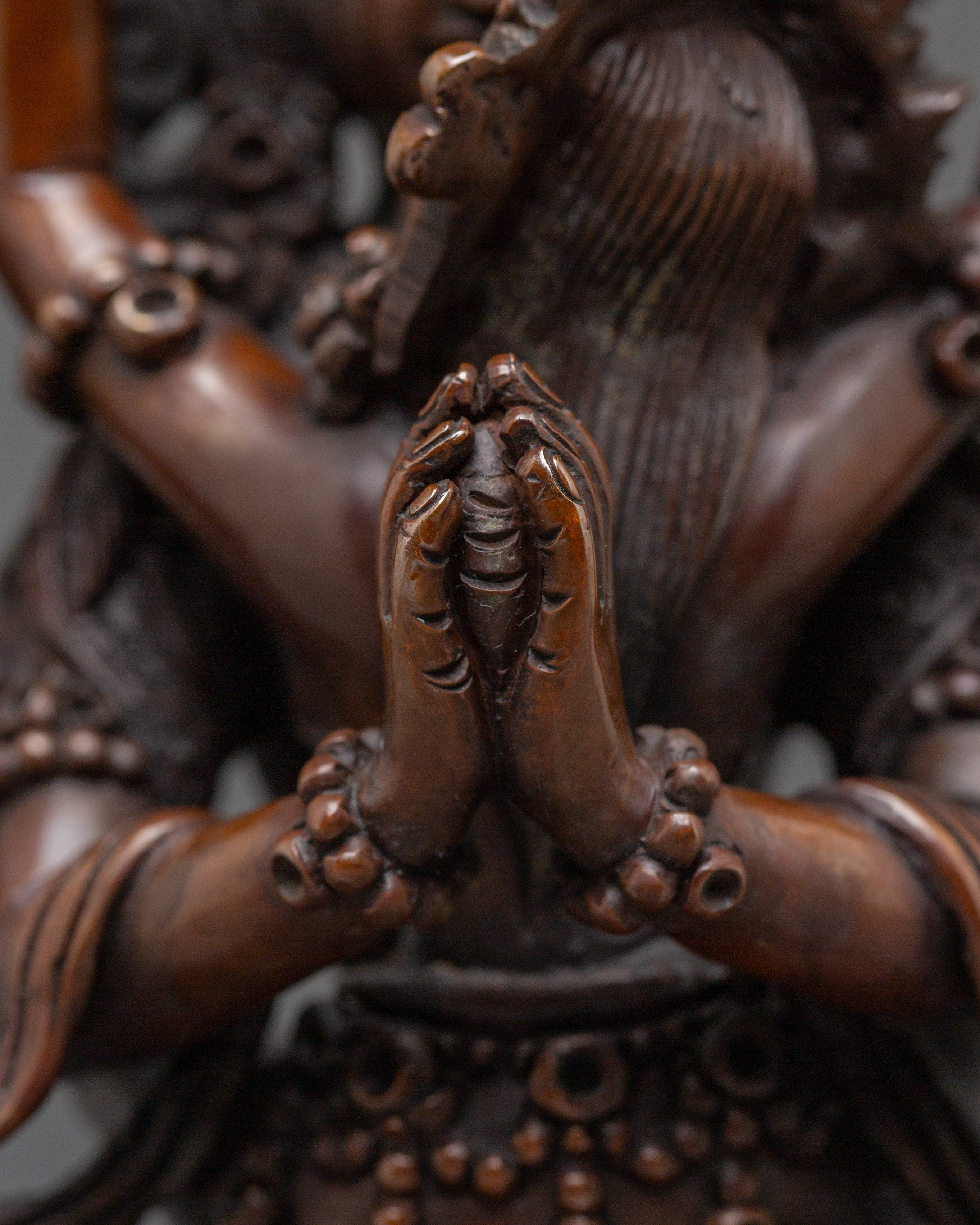 Red Chenrezig with consort Oxidized Statue | Union of compassion and wisdom