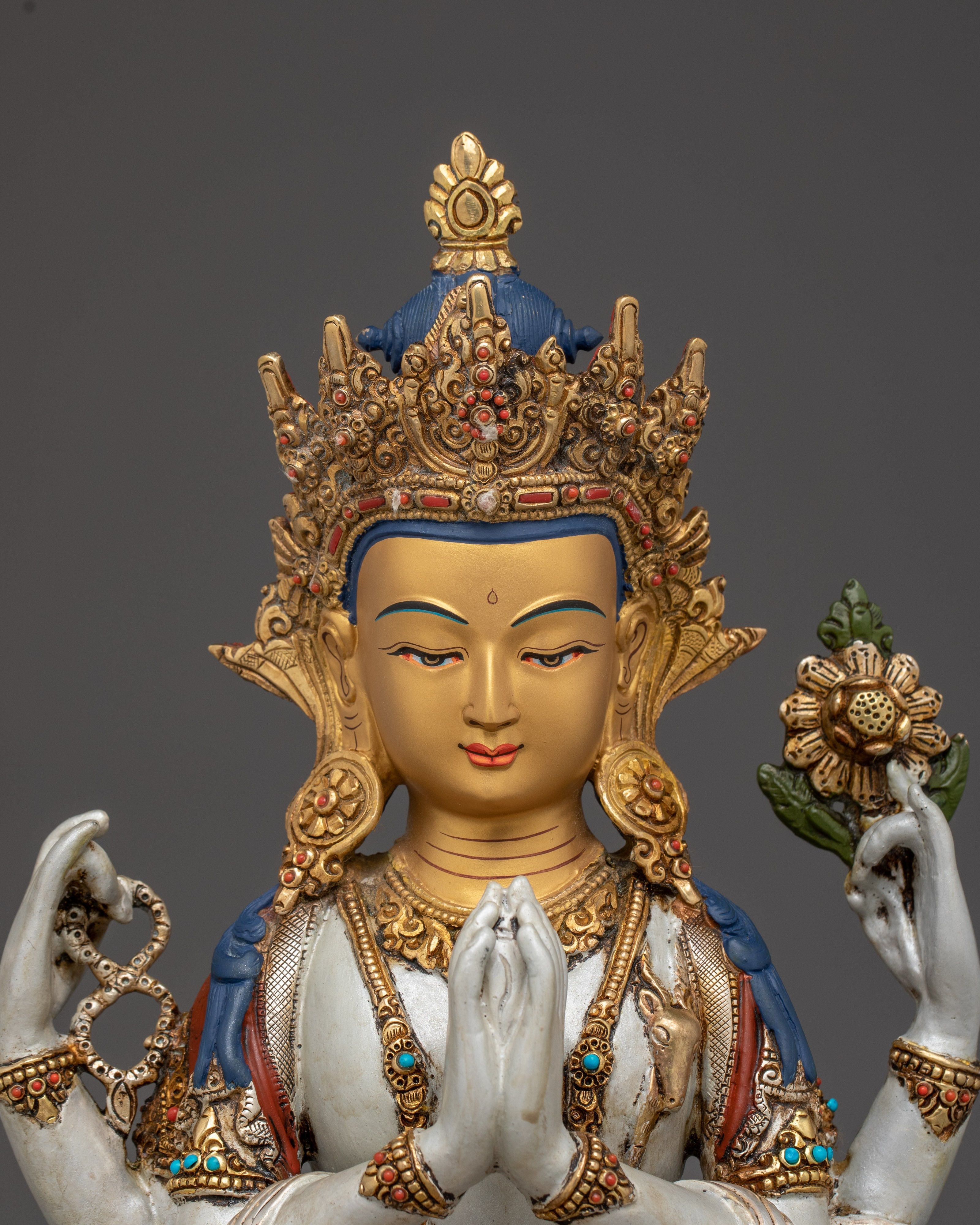 Colorful Chenrezig Statue | Embodiment of Compassion