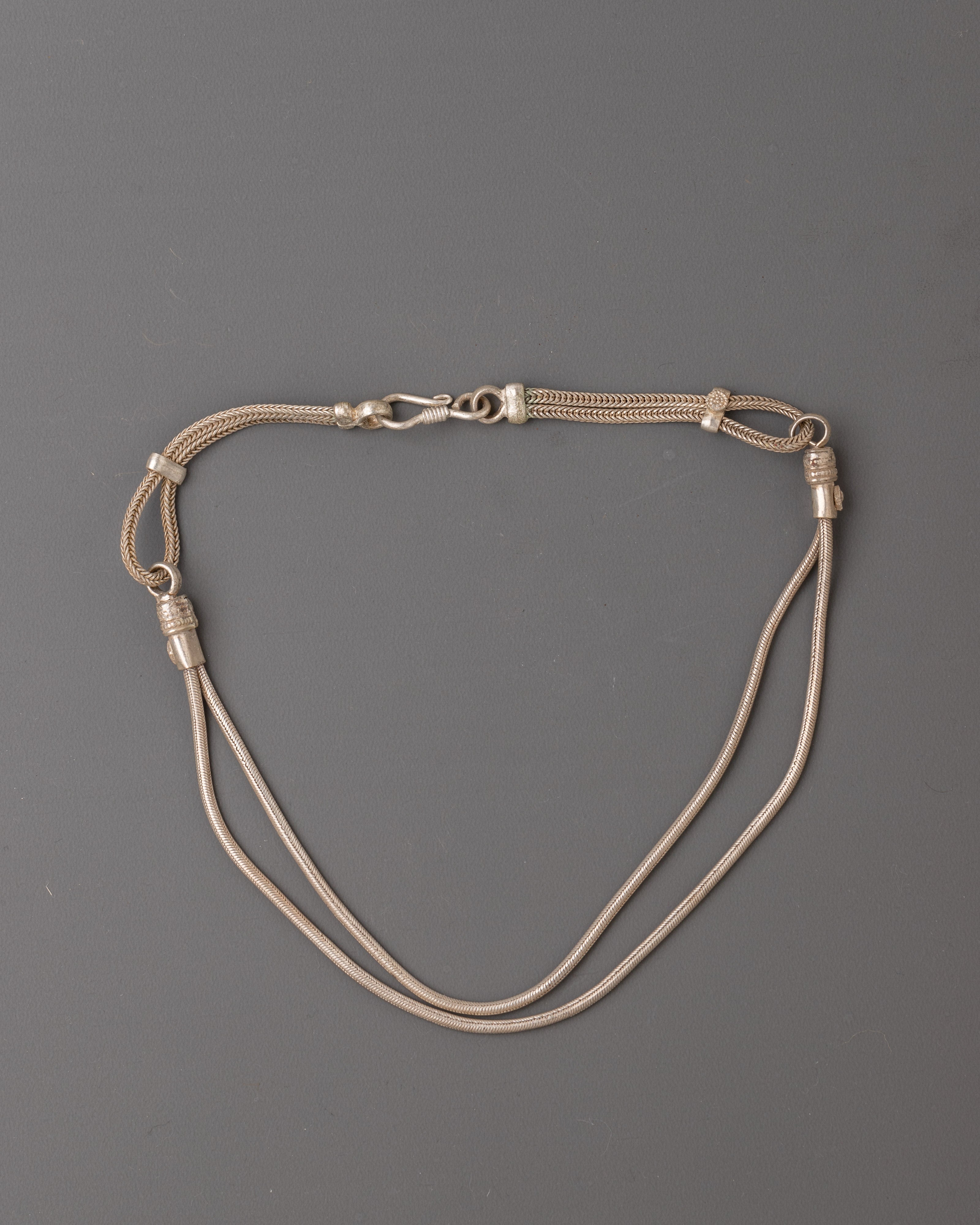 Handmade White Metal Necklace | Crafted Artisan Necklace