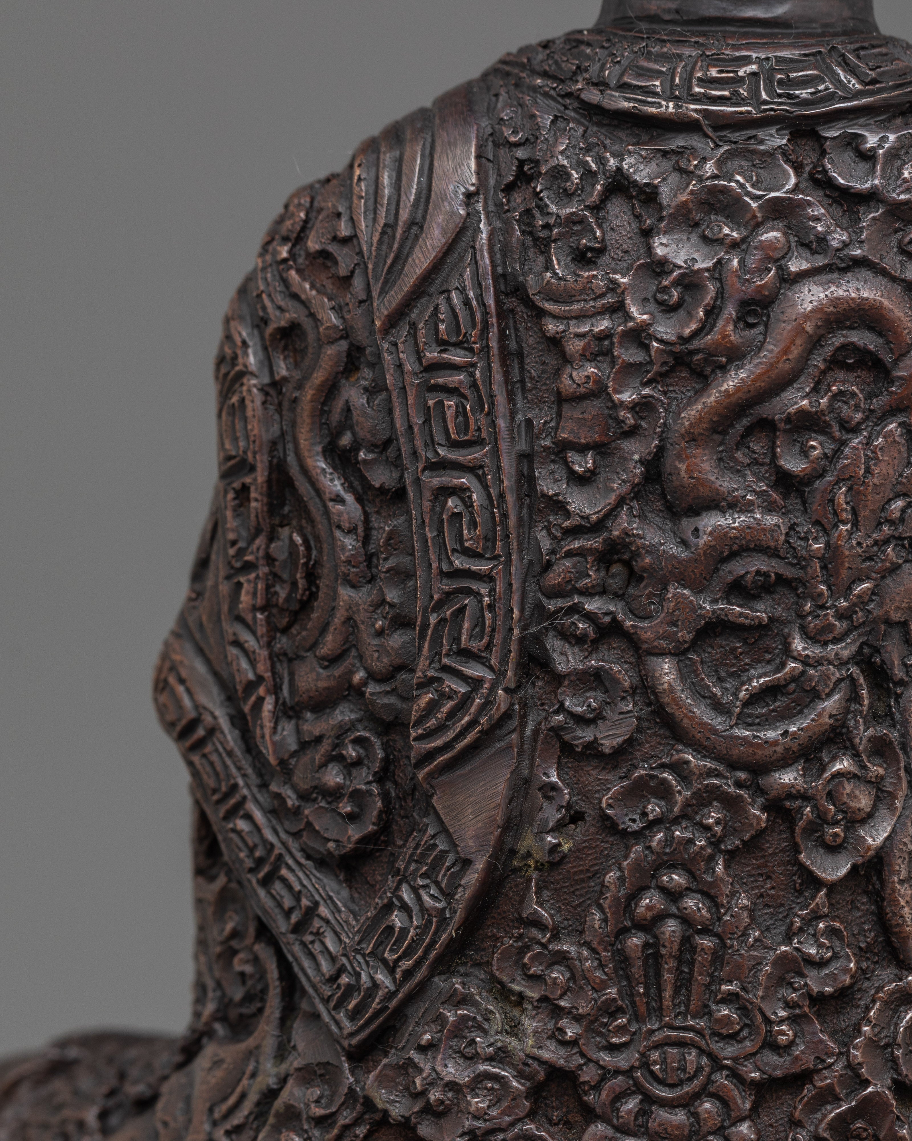 Holy Amitabha Oxidized Buddha Statue | Pure Land Buddhism Art