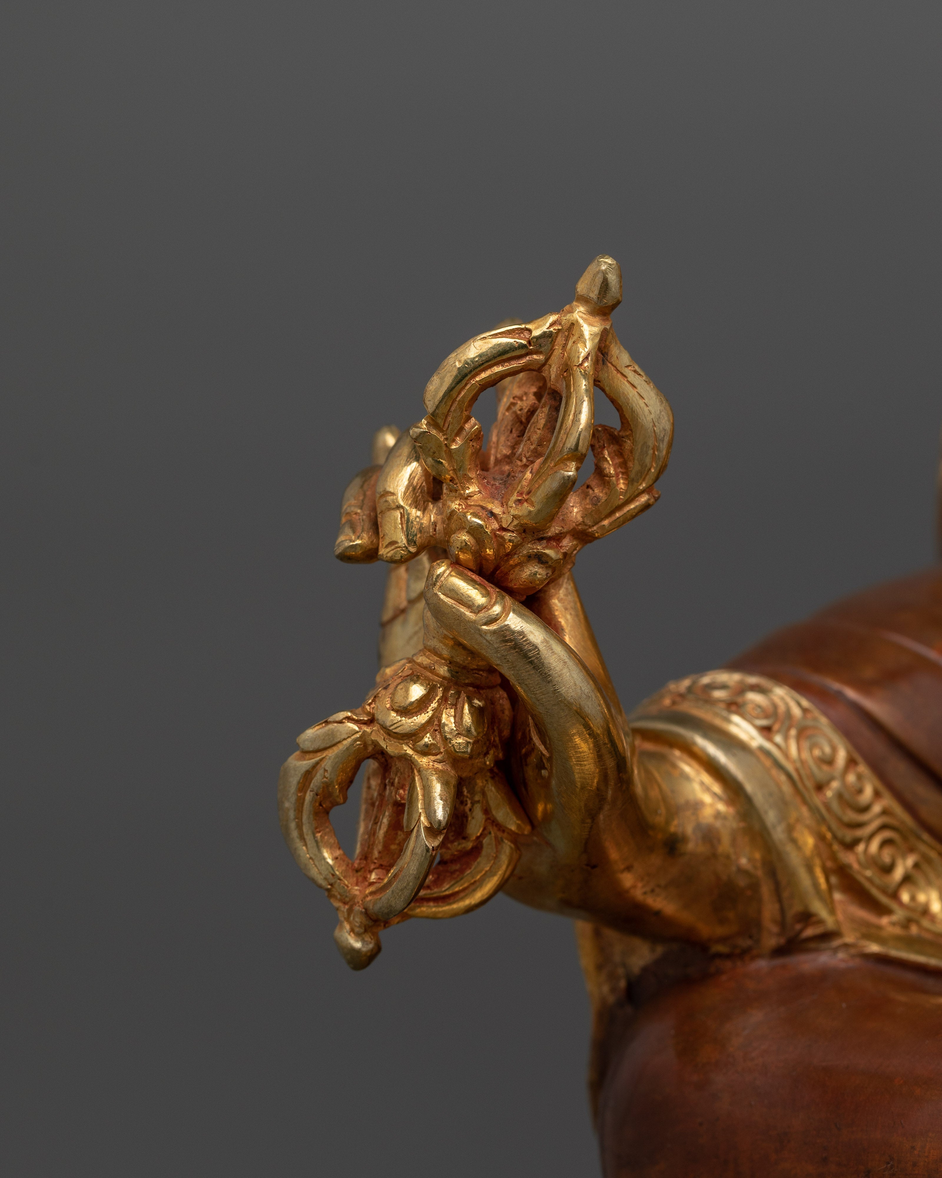 Guru Rinpoche Oxidized Copper Sculpture | Lotus Born Tantric Master