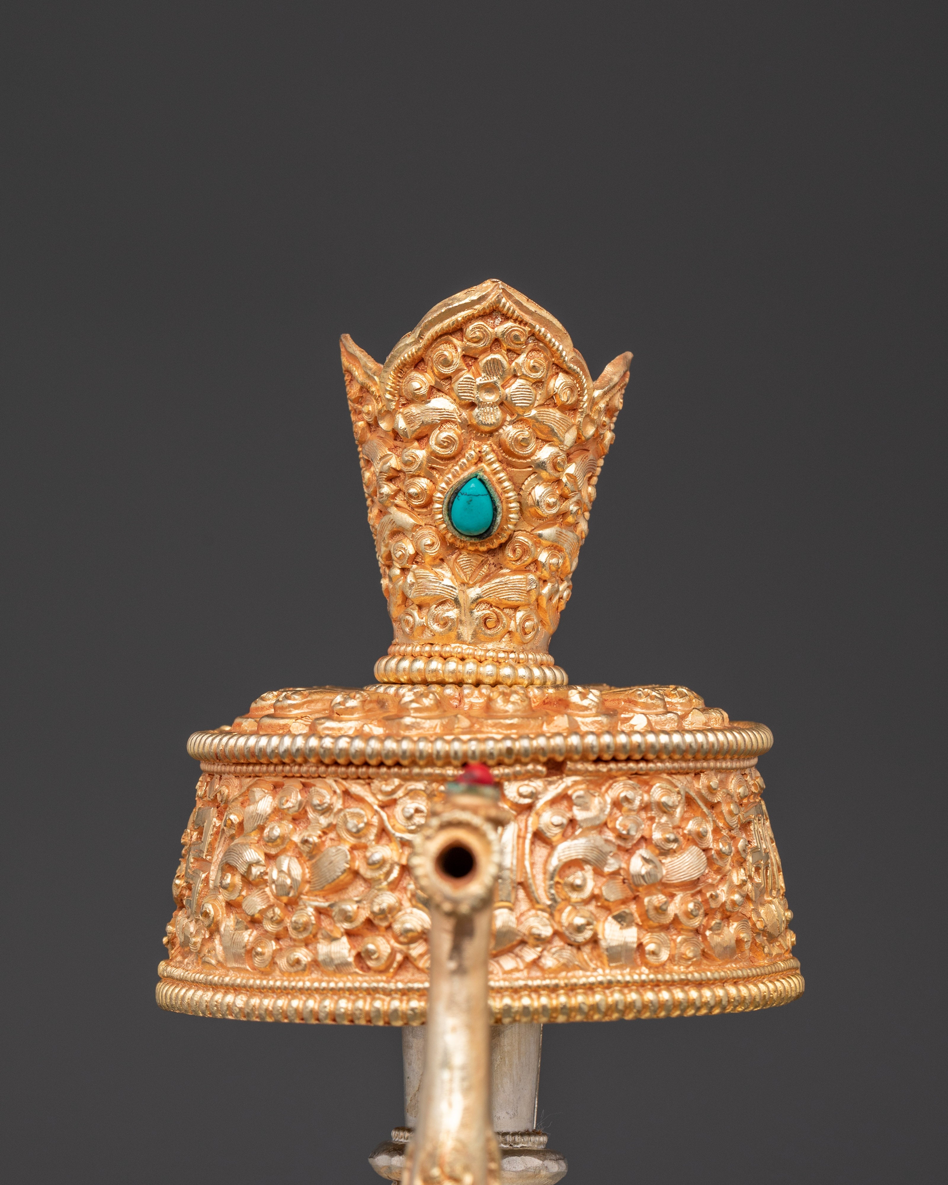 Handmade Traditional Bhumba Vase | Copper Ritual Vase with Gold Silver Plating