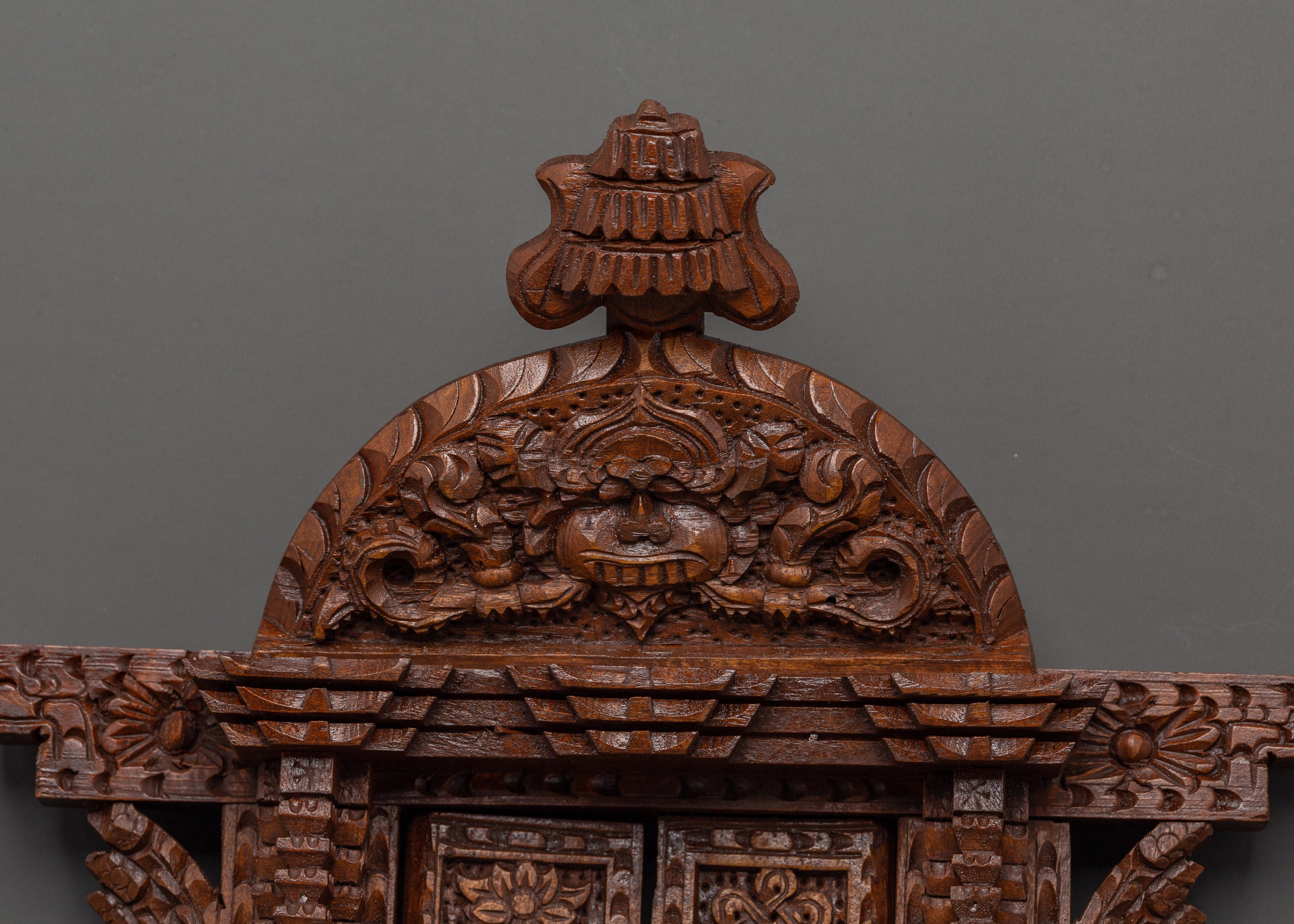 Handcarved Traditional Wooden Wall Hanging | Intricate Peacock Motif Art