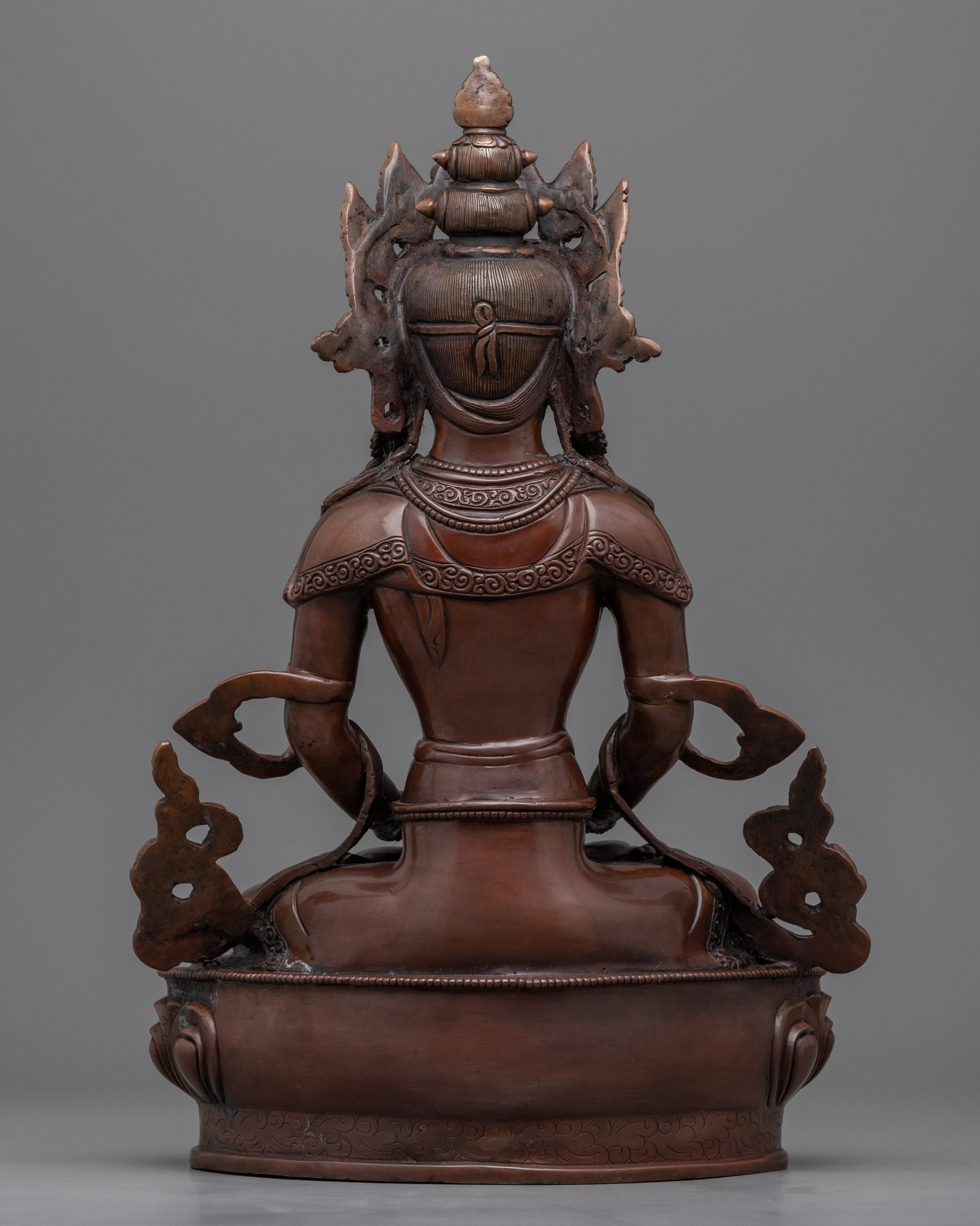 Seated Amitayus Buddha Statue  | Handmade Traditional Nepali Figure