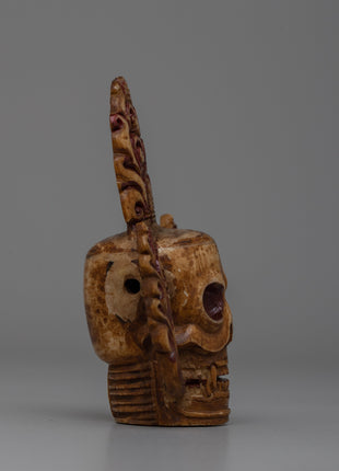 Buffalo Bone Skull Head | Hand-Carved Buddhist Decor