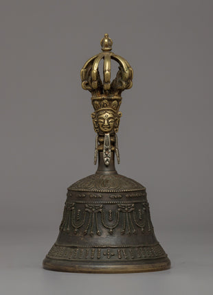 Tibetan Bronze Ritual Bell & Vajra | Spiritual Instruments for Buddhist Practices