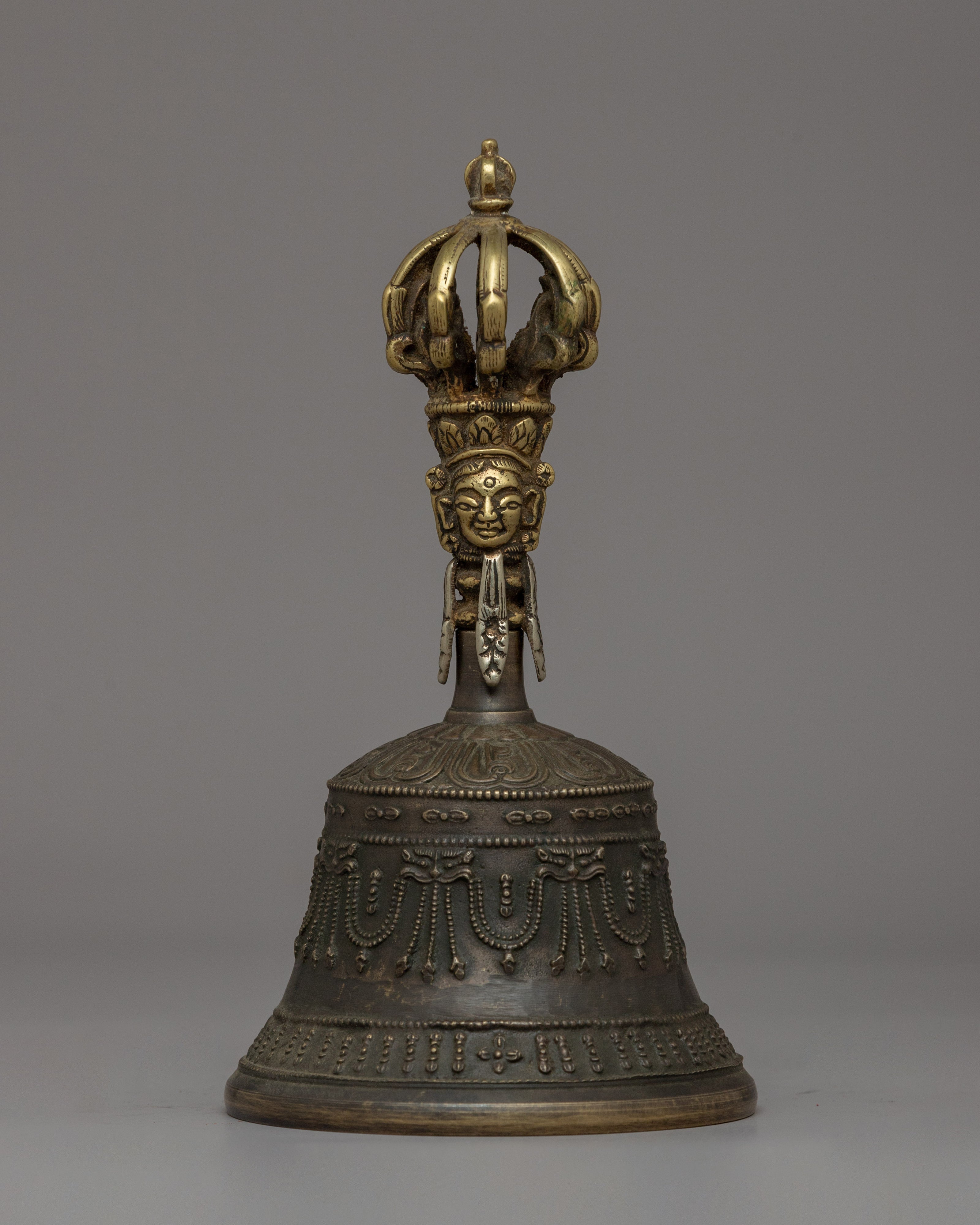 Tibetan Bronze Ritual Bell & Vajra | Spiritual Instruments for Buddhist Practices