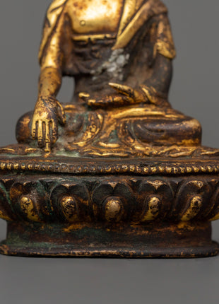 Traditionally HandCrafted Shakyamuni Buddha Statue | Antique Copper Statue