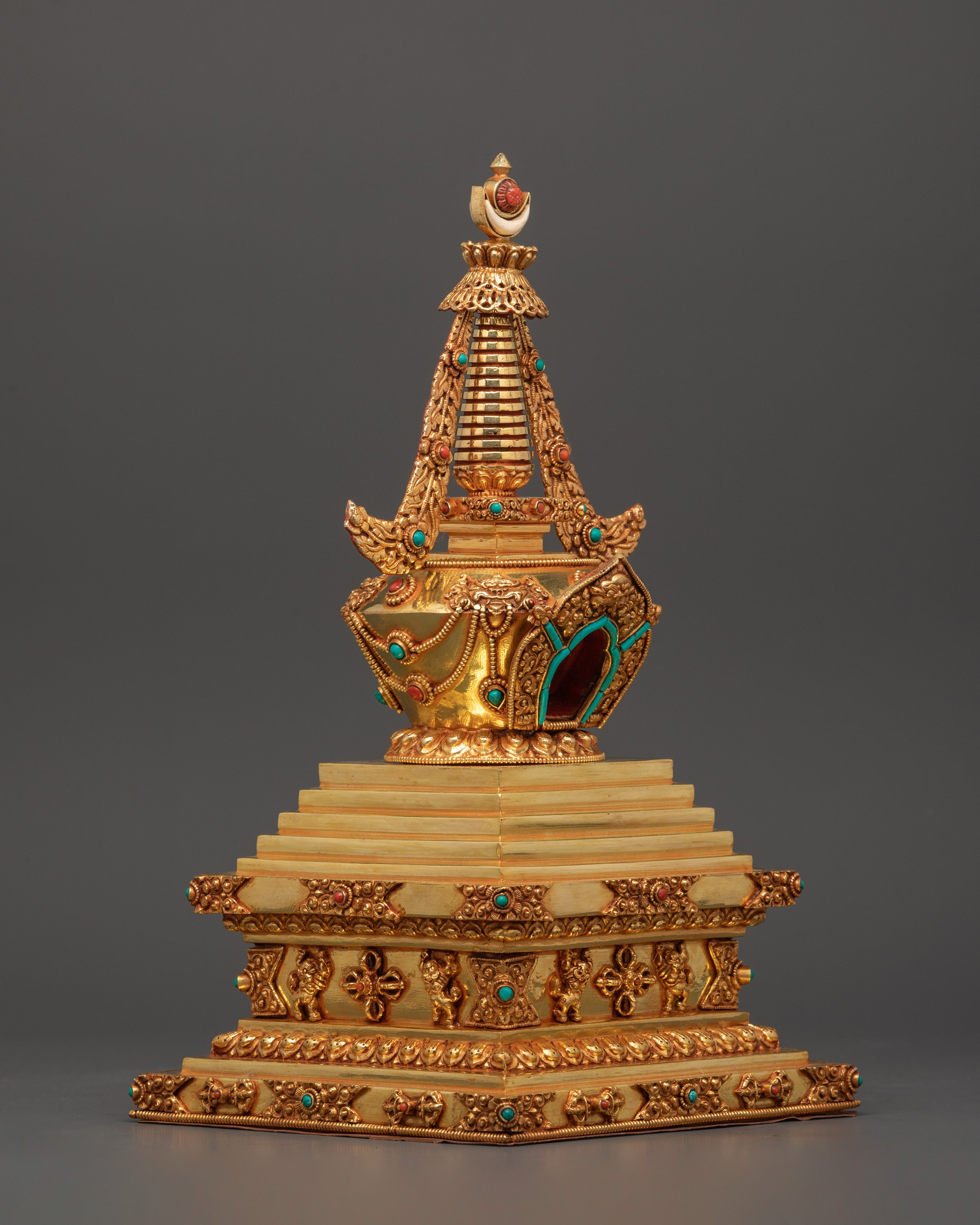 Buddhist Shrine Statue in Copper | Symbol of Enlightenment and Protection