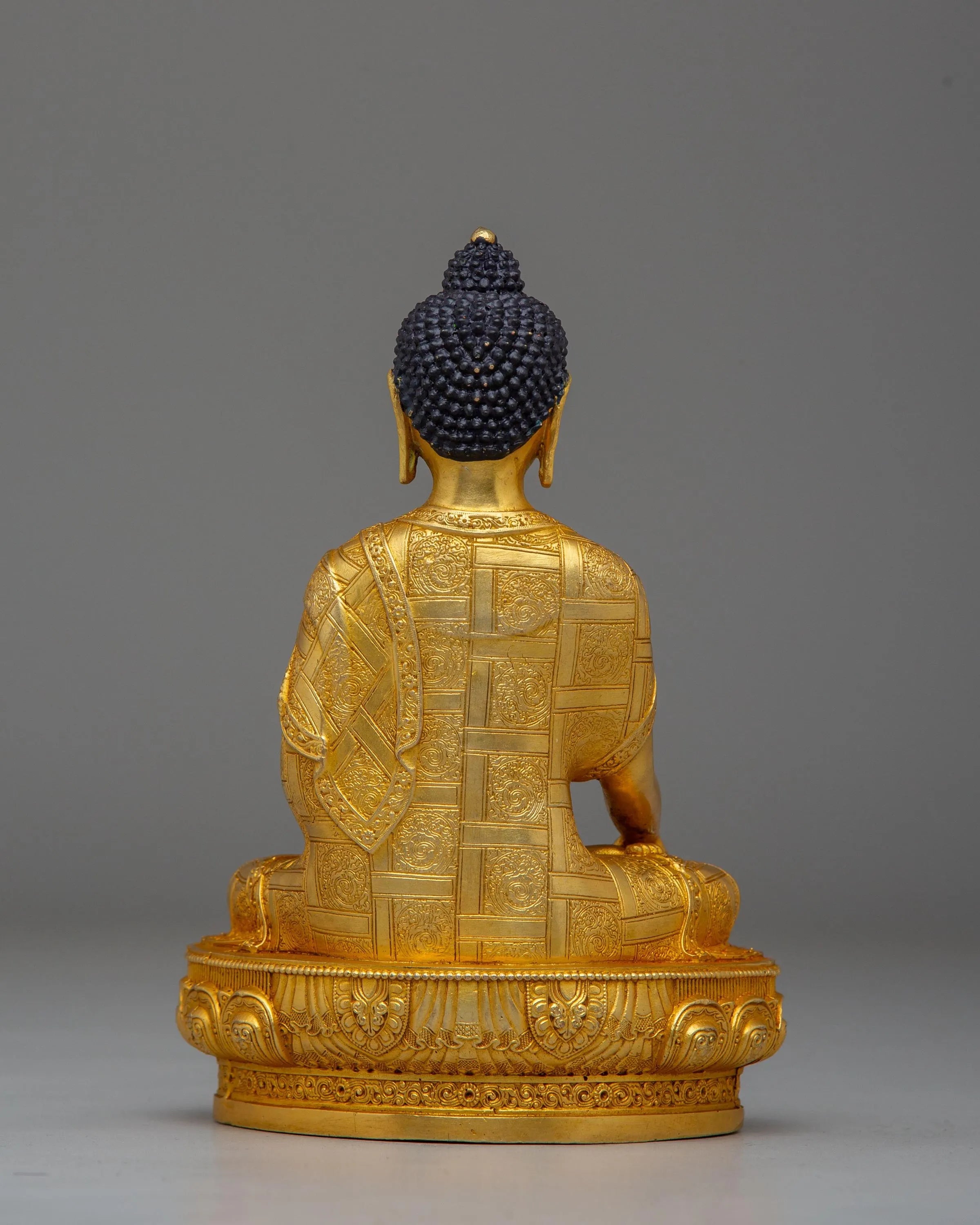 Shakyamuni Buddha Statue of Power and Knowledge | Copper Body with 24K Gold Plating