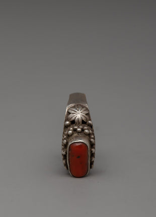 Handcrafted Silver Coral Ring | Original Coral Stone Ring