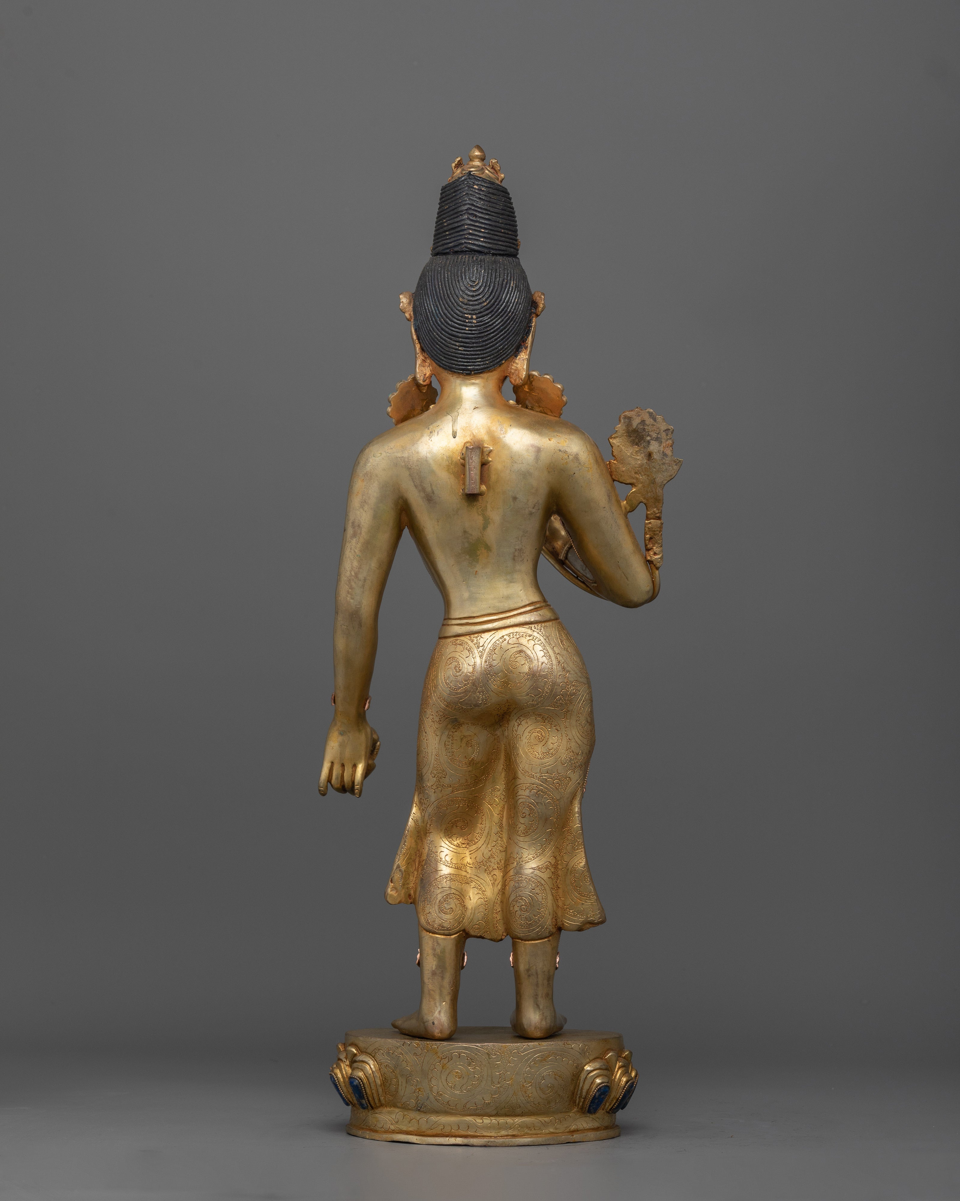 Crystal Avalokiteshvara Statue | Handcrafted  and Gold Electroplated Art