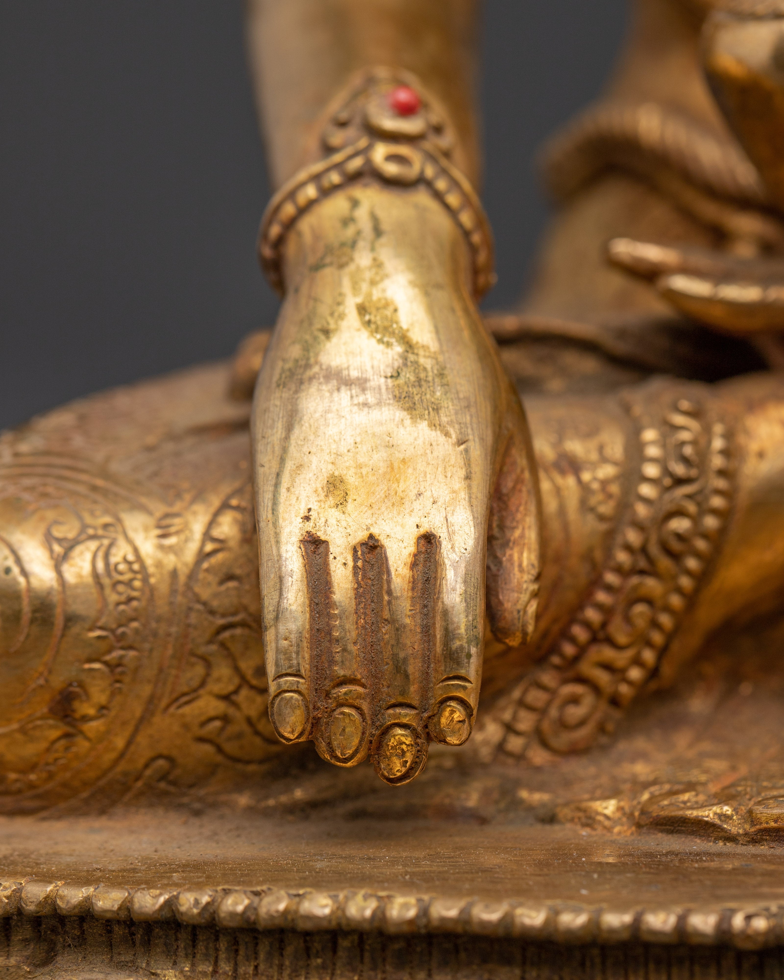 Handcrafted Crown Shakyamuni Buddha Statue | Spiritual Meditation Decor