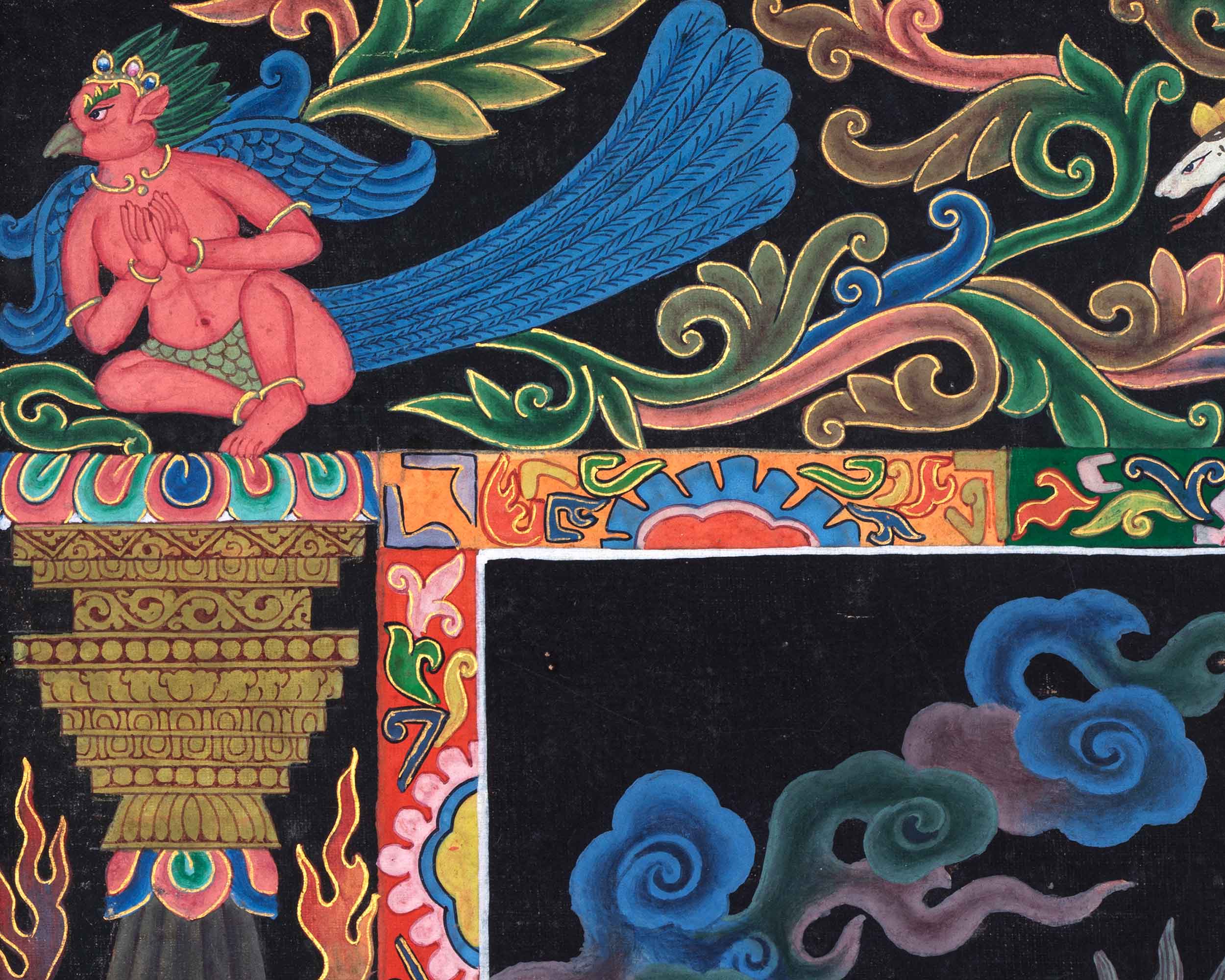 Padhma Pani Thangka Print | Avalokiteshvara Traditional Thangka | Digital Wall Decors
