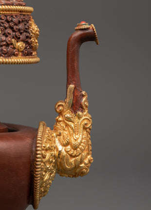 Gold-Plated Bhumba Ritual Set with Turquoise | Spiritual Decor