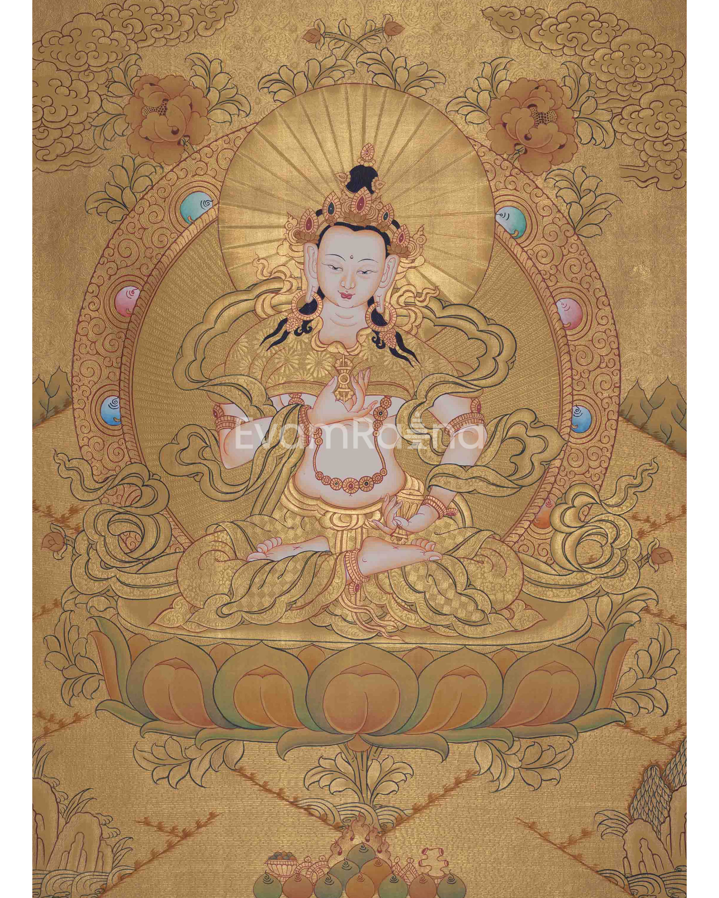 24K Gold Vajrasattva Thangka 