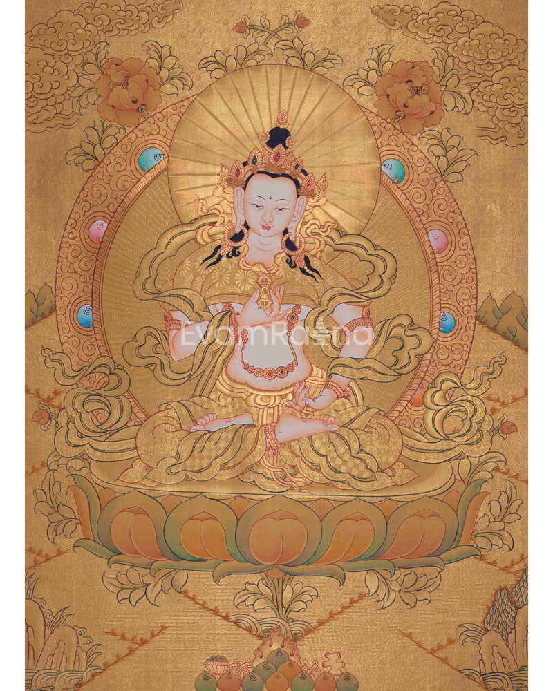 24K Gold Vajrasattva Thangka 