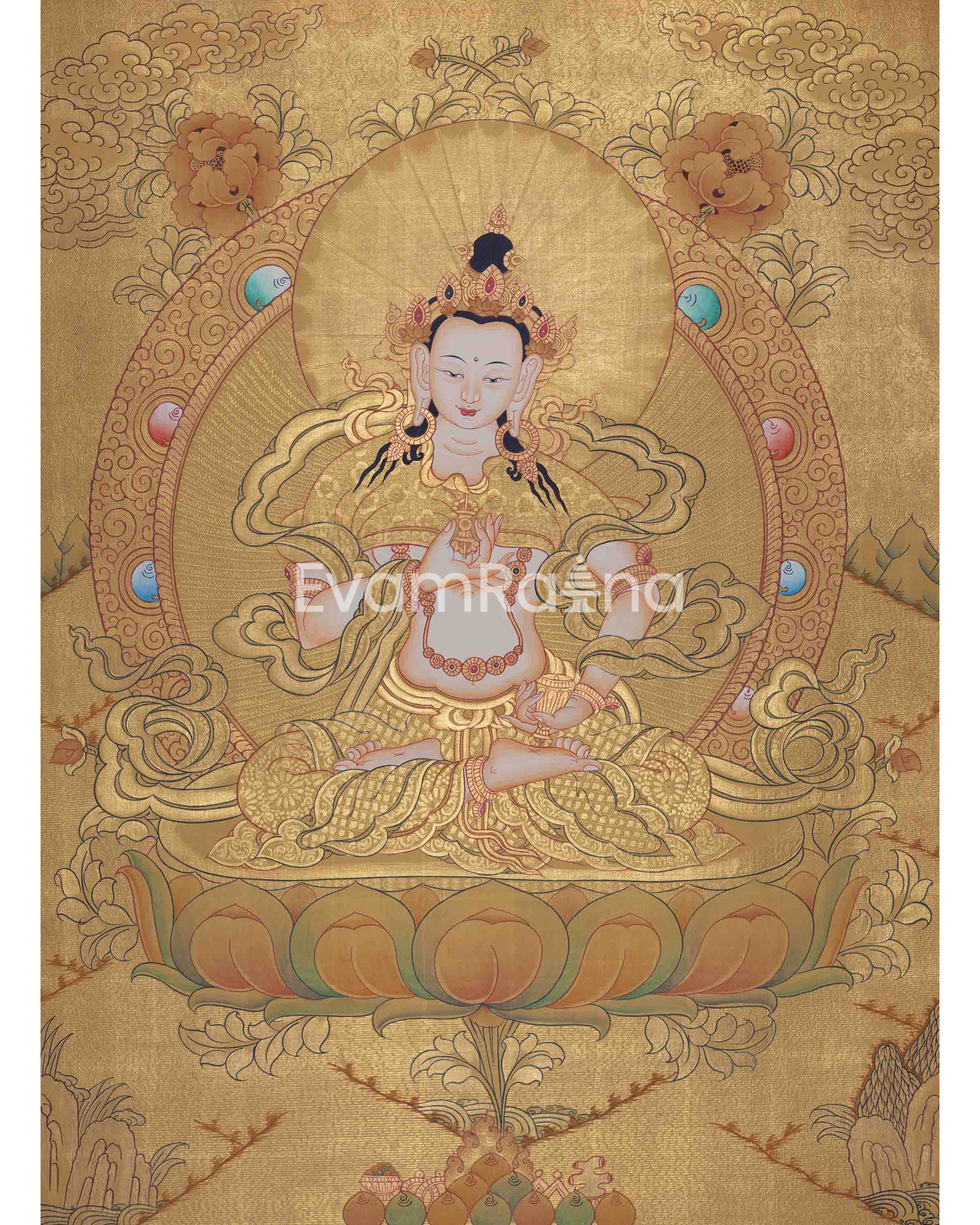 24K Gold Vajrasattva Thangka 