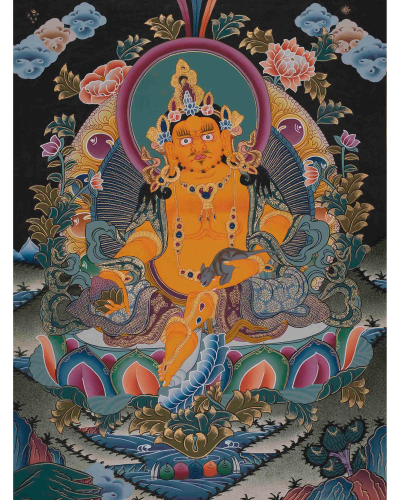 Dzambala Thangka Painting | Himalayan Buddhist Arts