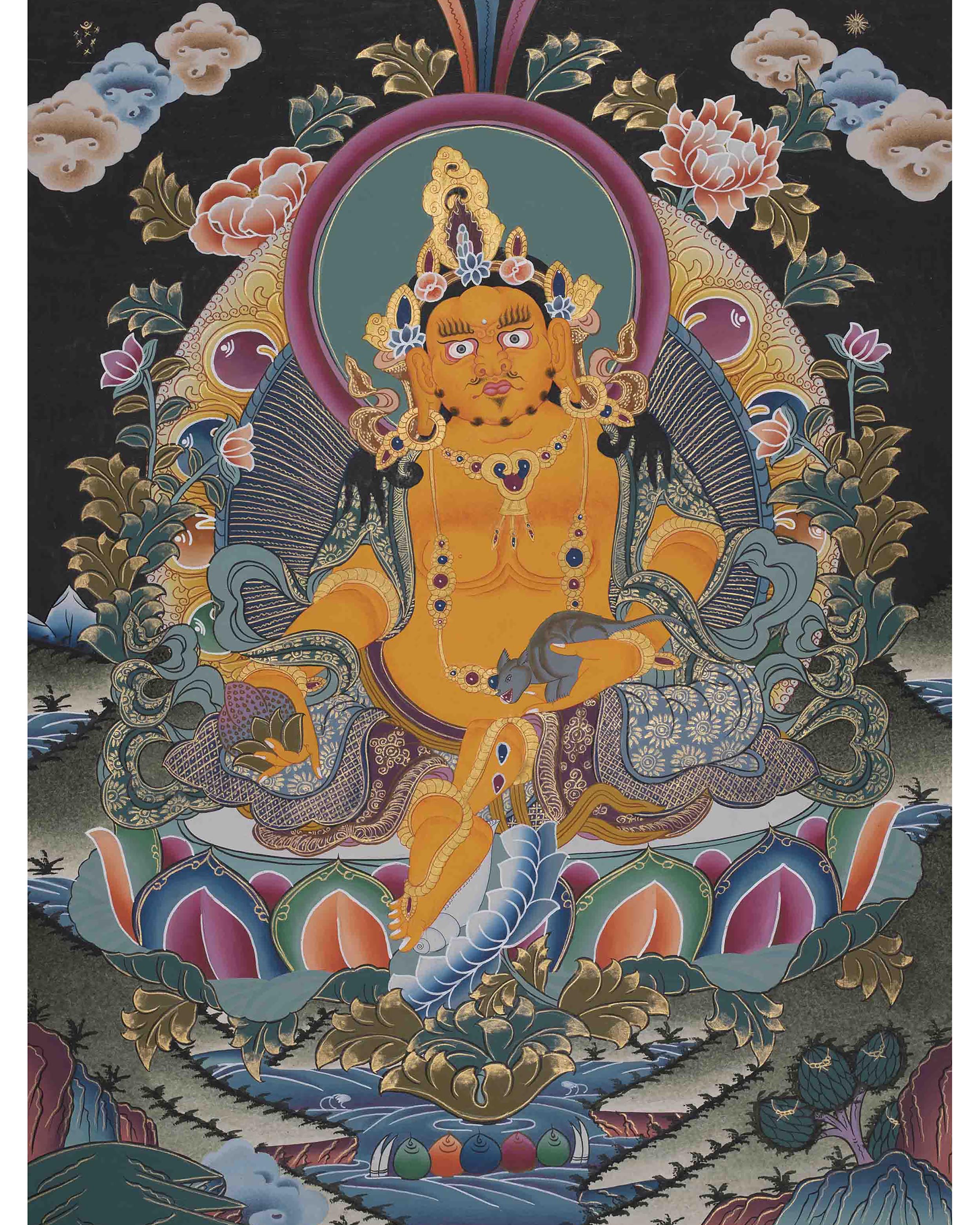 Dzambala Thangka Painting | Himalayan Buddhist Arts