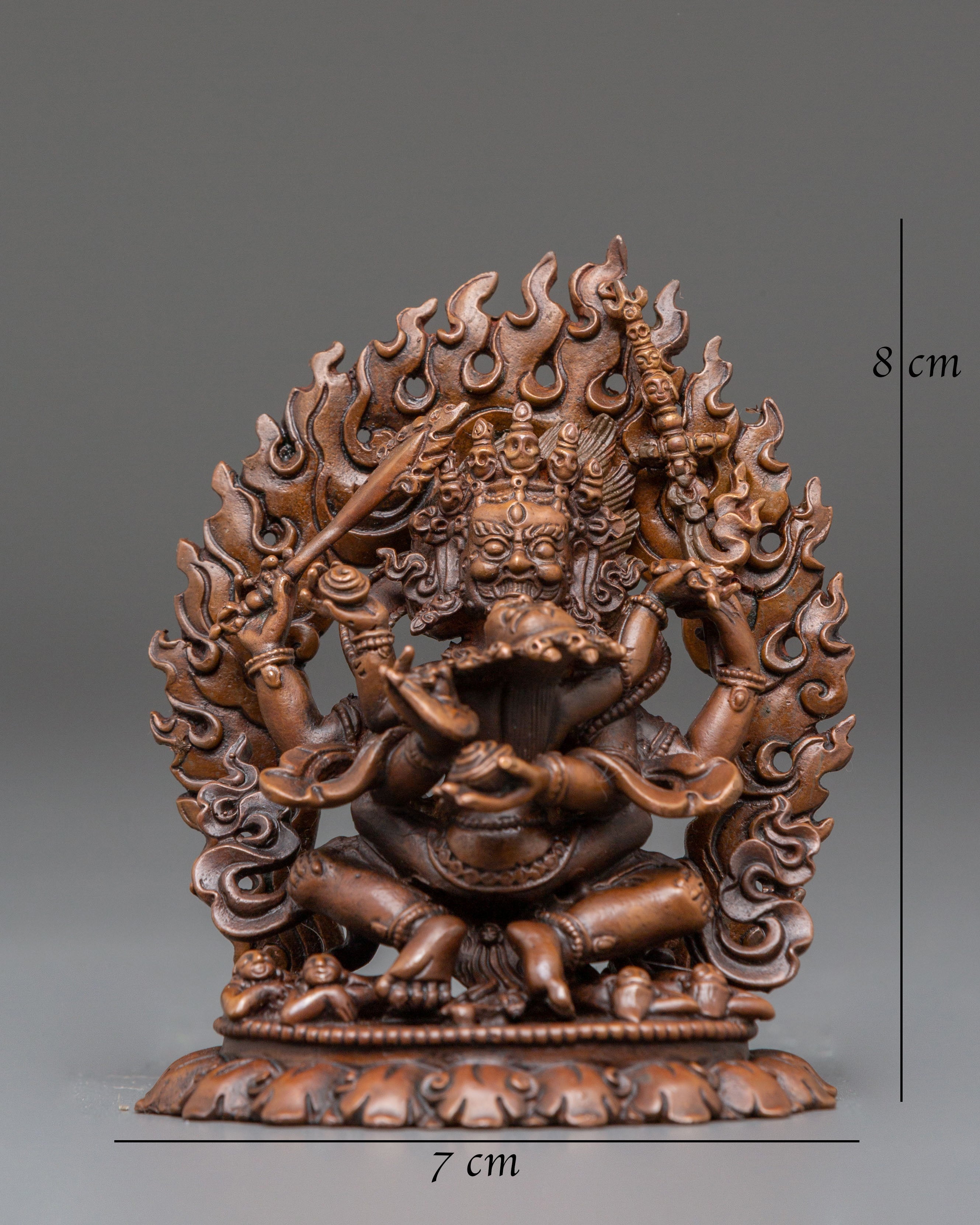 Buddhist Guardian 4 Armed Mahakala | Tibetan Wrathful God Figurine