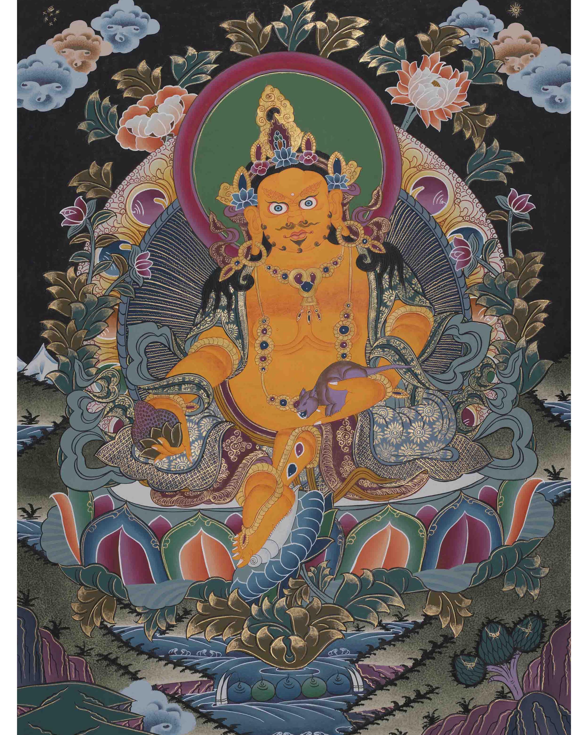 Dzambala Thangka Painting | Himalayan Buddhist Arts