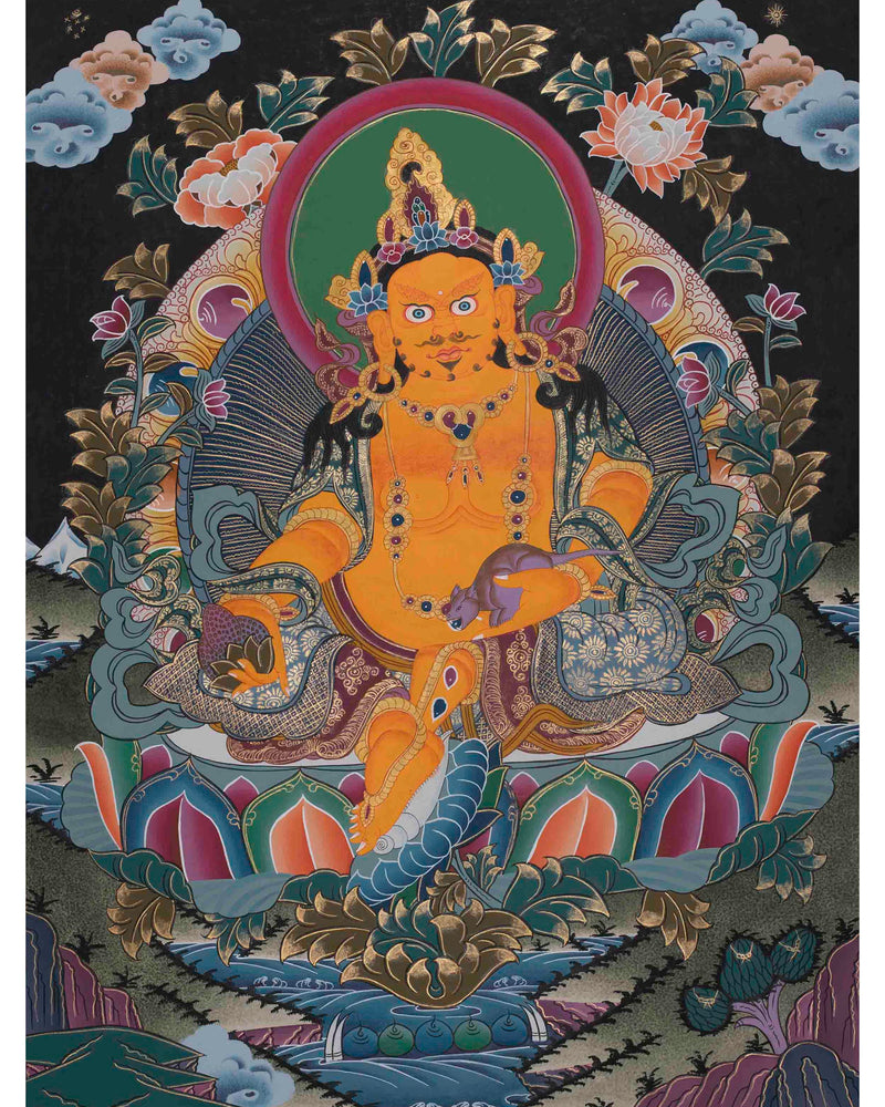 Dzambala Thangka Painting | Himalayan Buddhist Arts