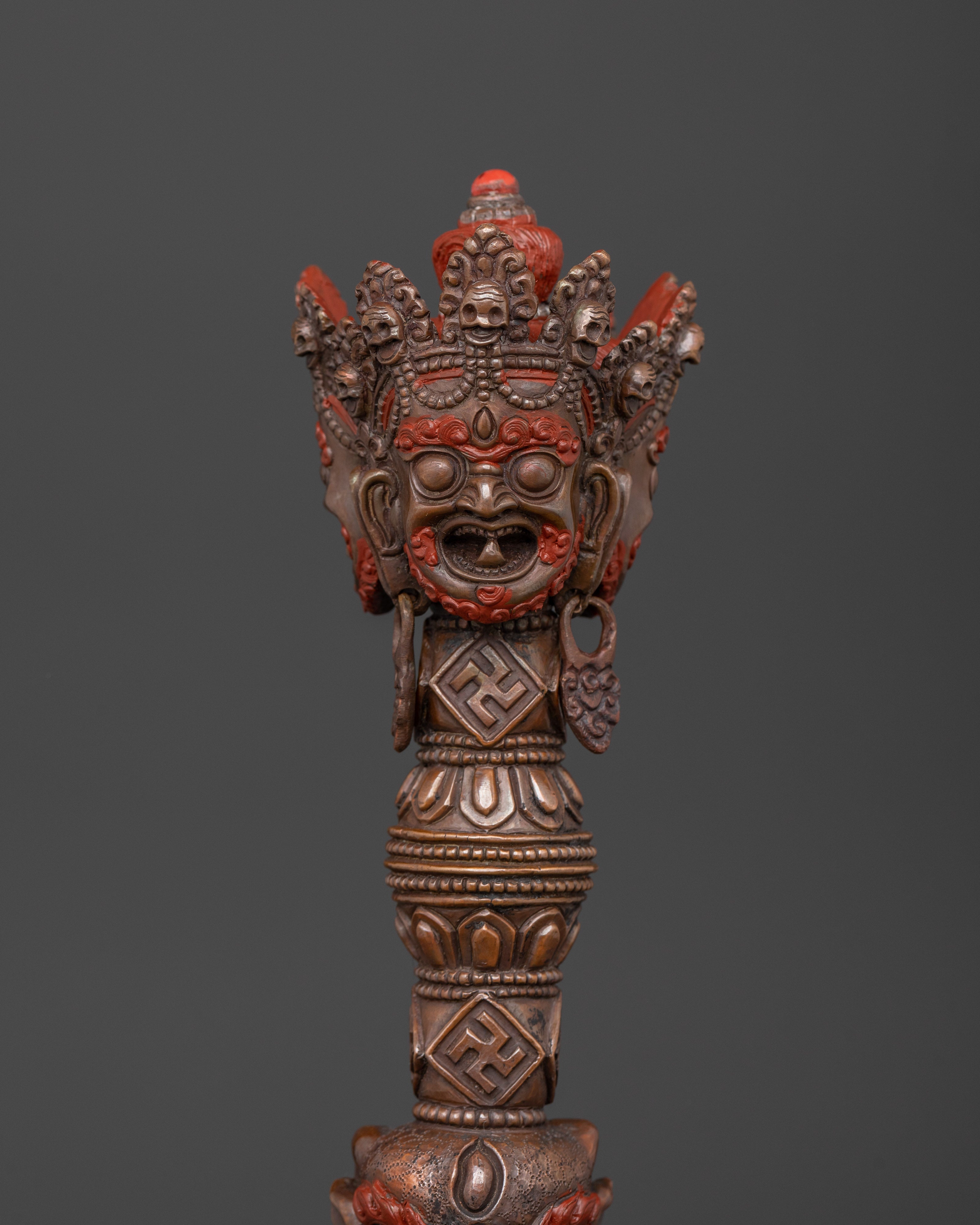 Handcrafted Phurba Dagger | Sacred Tibetan Ritual Tool with Deity Figure Design
