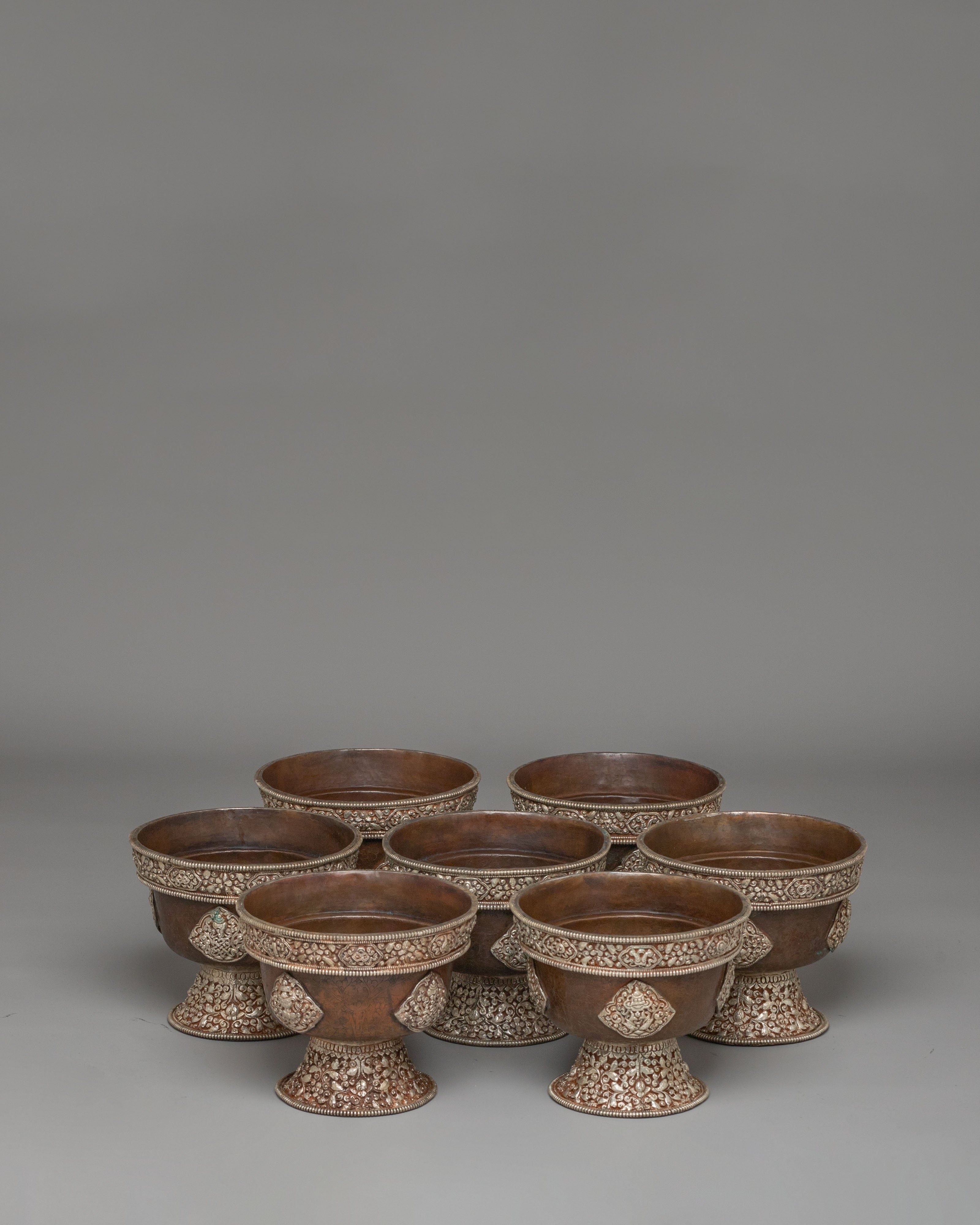 Handcrafted Himalayan Offering Bowl Set | Spiritual Home Decor