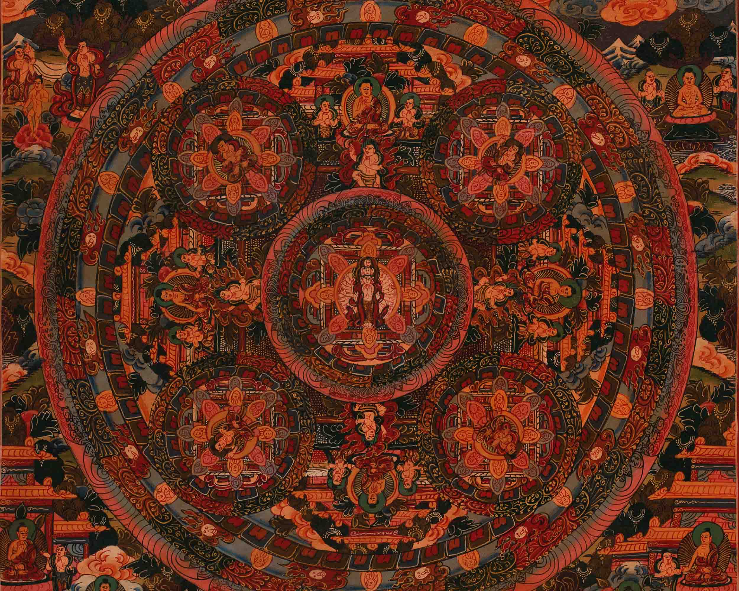 Oil-Varnished Lokeshvara Mandala | Perfect For Home and Office Decoration