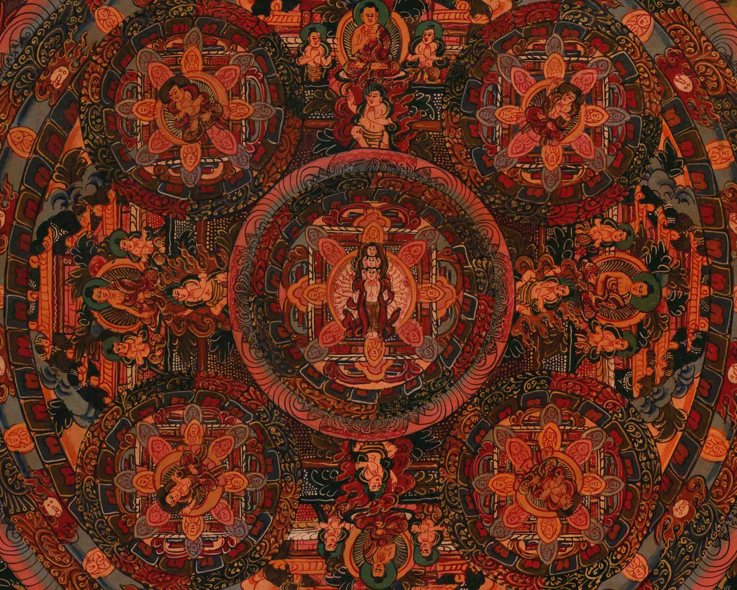 Oil-Varnished Lokeshvara Mandala | Perfect For Home and Office Decoration