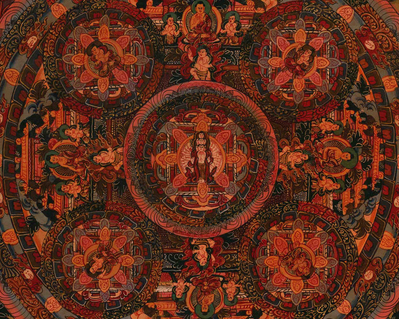 Oil-Varnished Lokeshvara Mandala | Perfect For Home and Office Decoration