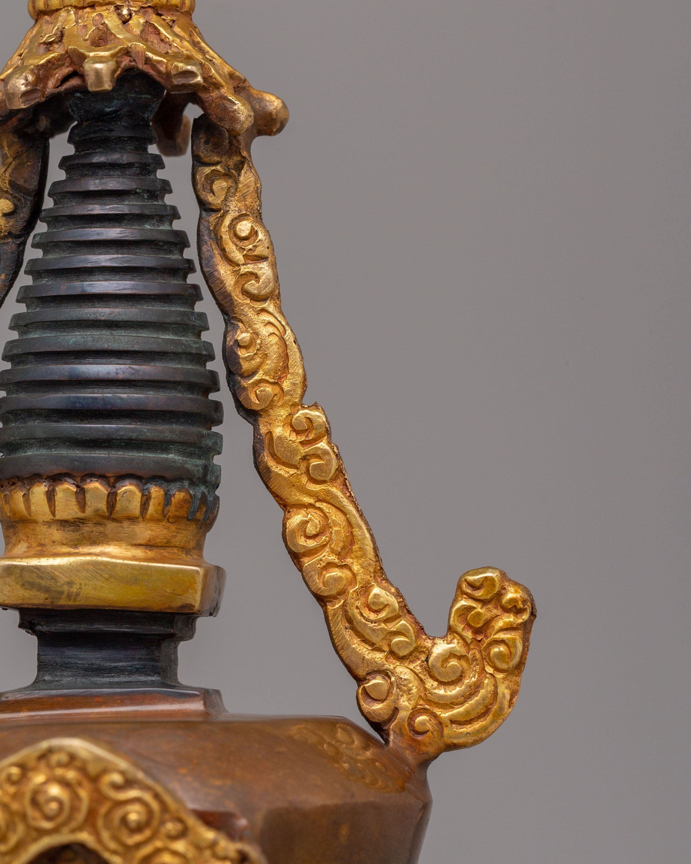 Sacred Lotus Blossom Stupa for Altar | Handcrafted Buddhist Shrine Decor